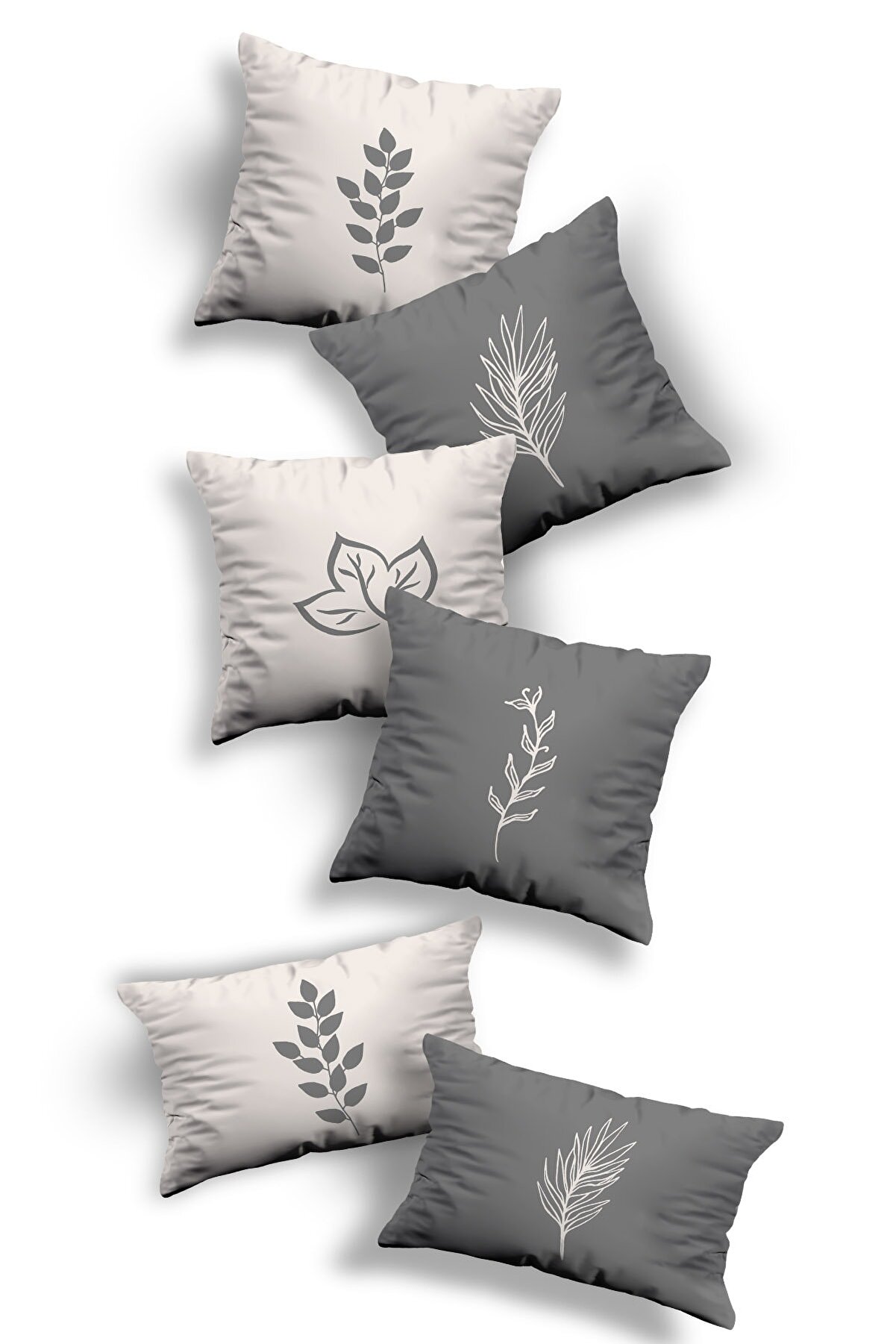 Çift Tarafı Baskılı Özel Tasarım 6lı 4lükare Ve 2lidikdörtgen Kırlent Kılıfı Seti(4K2D-KOM238)