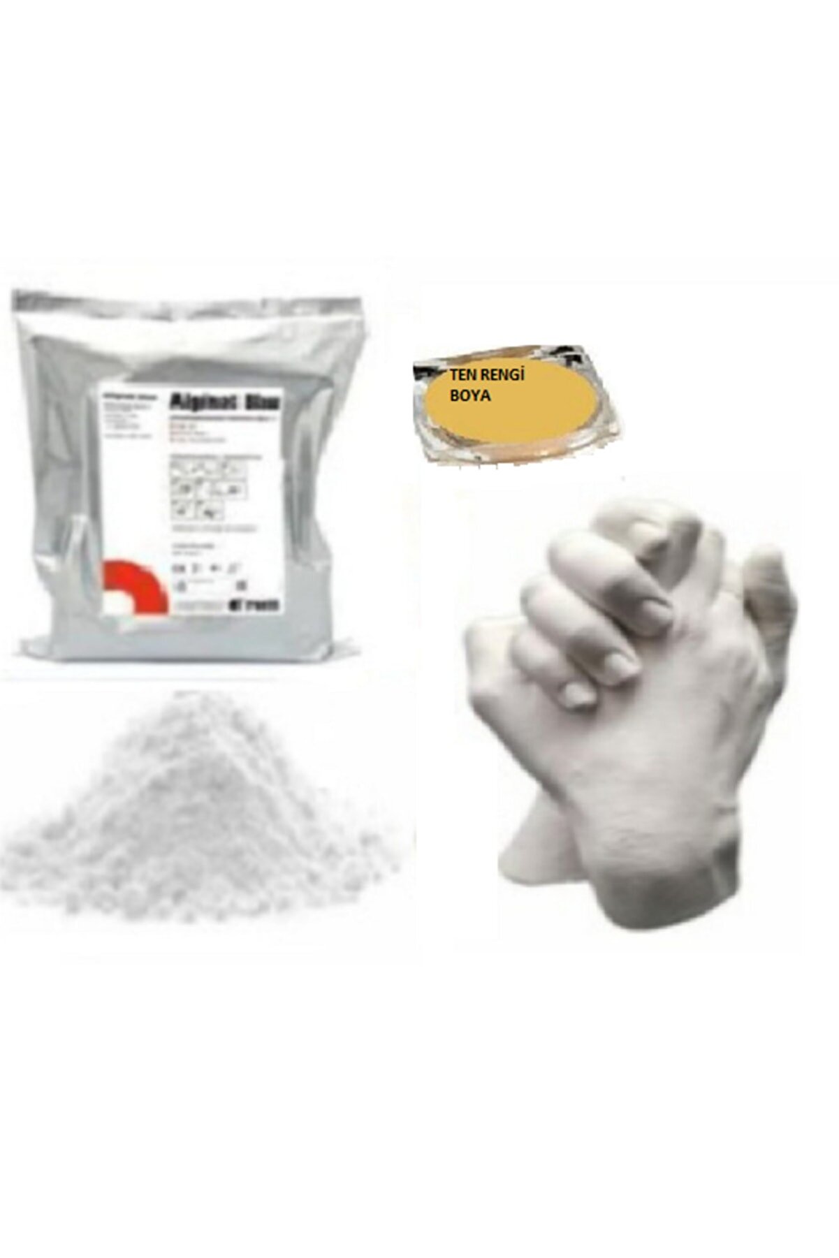 Aljinat El Heykeli Kalıbı Ten Rengi Boyalı Ekonomik Seti 1 Kg K.pyer Alçısı Ve Aljinat