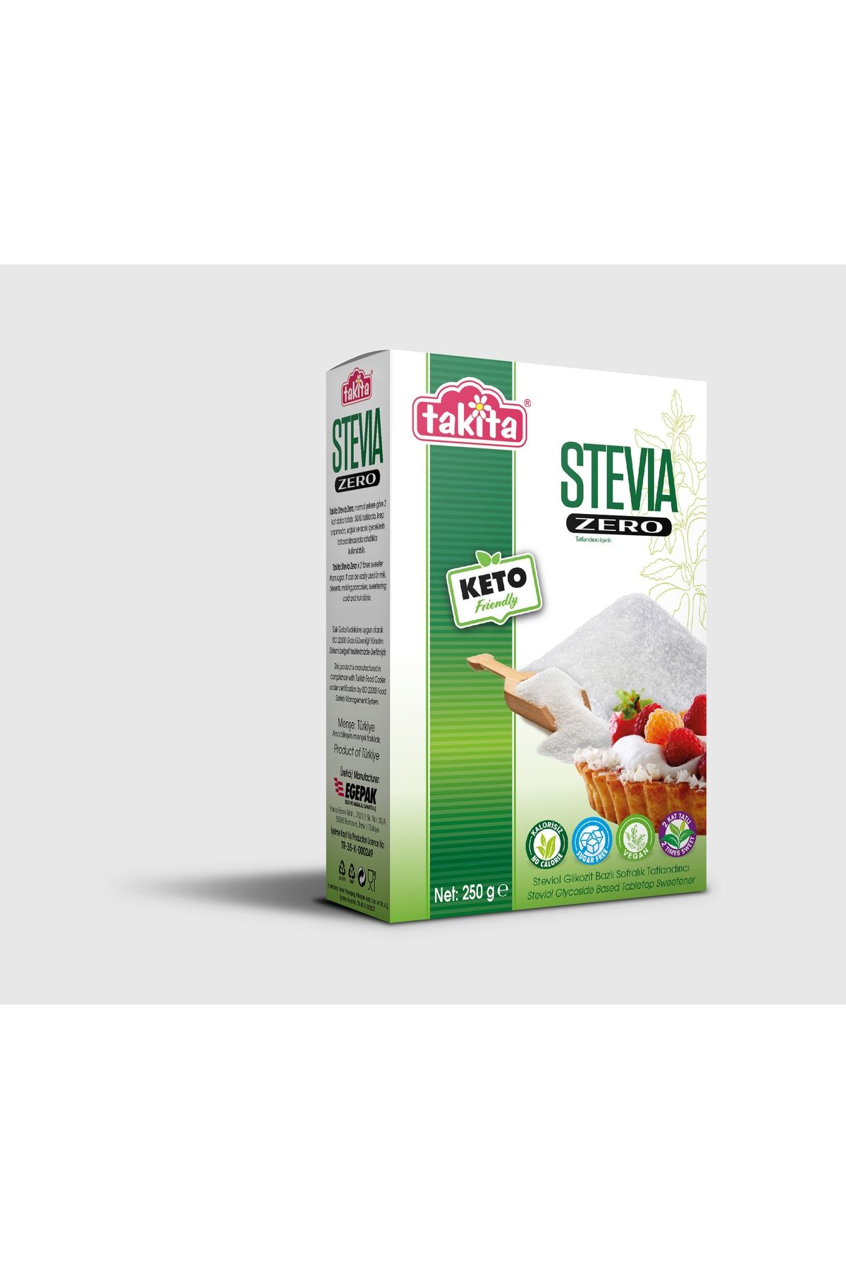 Stevia Zero Toz Tatlandırıcı 250 gr