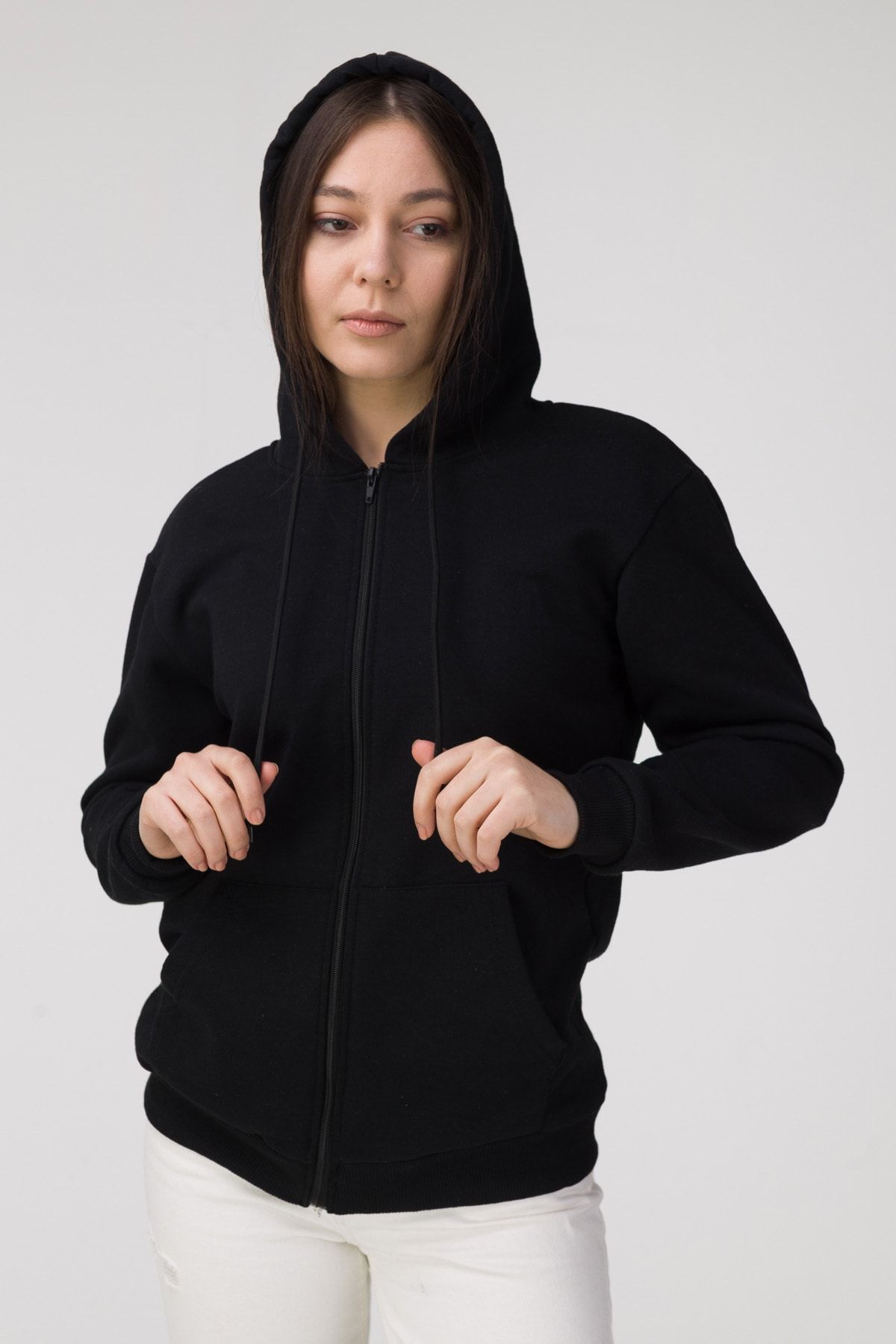 Unisex Siyah Oversize Hırka