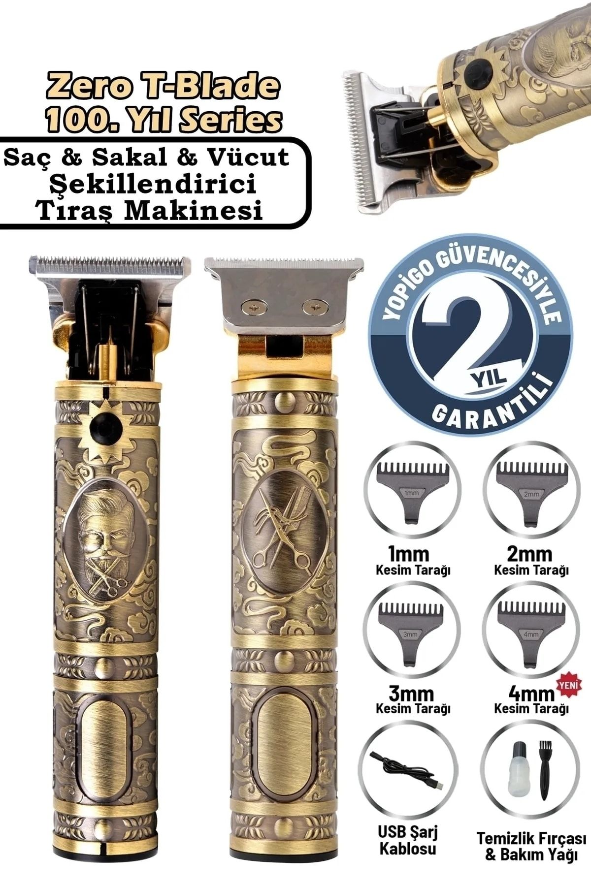 Tr-8585 Profesyonel Kuaförlerin Tercihi Saç Ense Sakal Çizim Lazer Epilasyon Öncesi Tıraş Makinesi