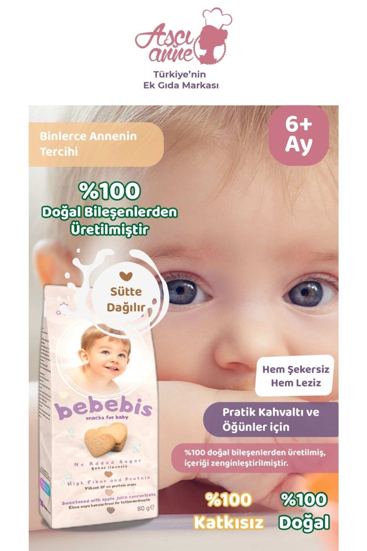 Aşçı Anne Bebebis 6 Ay ( Vanilyalı Bebe Bisküvisi)