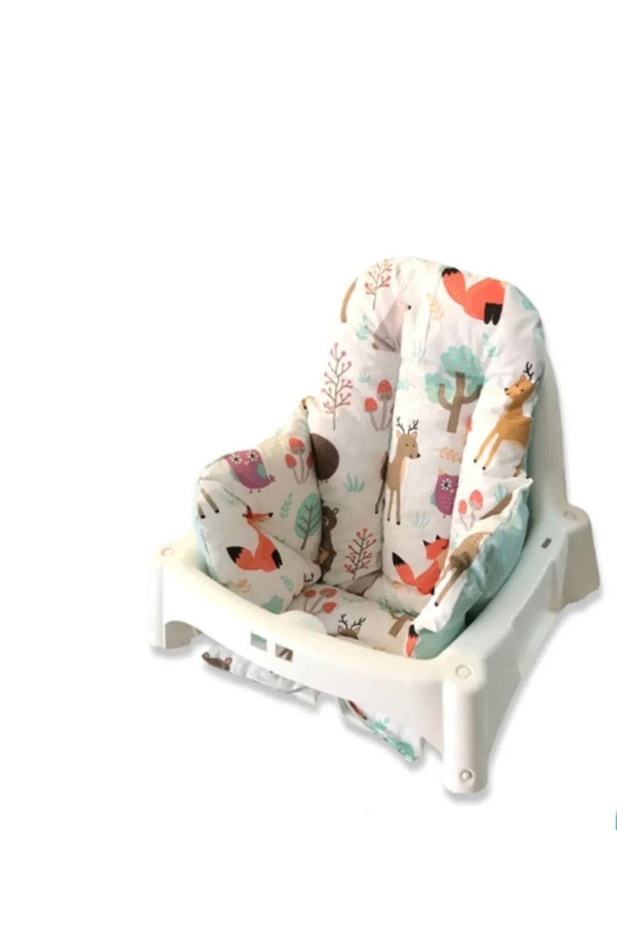 Bebek Çocuk Mama Sandalyesi Minderi Doğa Yeşil Yıldız Desen