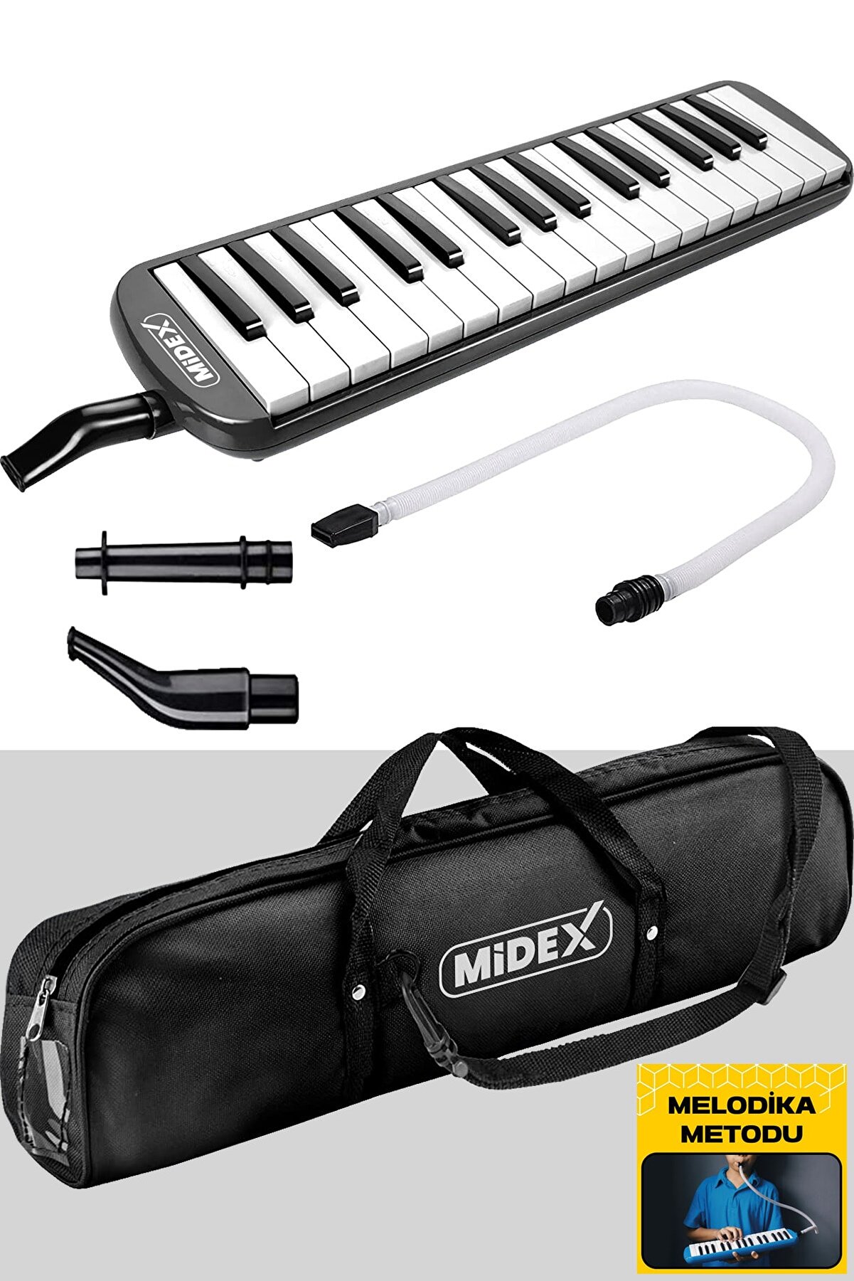 Ml-32bk Melodika Seti 32 Tuşlu Siyah Renk Metod Hediyeli (TUŞLARDA NOTA YAZMAKTADIR)