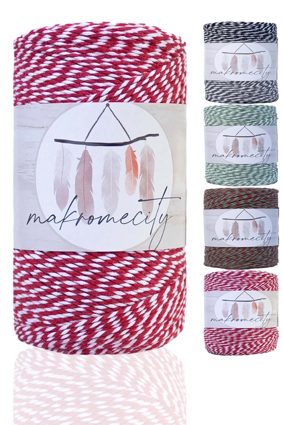 Premium 200 Metre 200 G Kırmızı Beyaz Paket Ip Hediye Paketleme Ipi Marteniçka Ipi Twine Baker