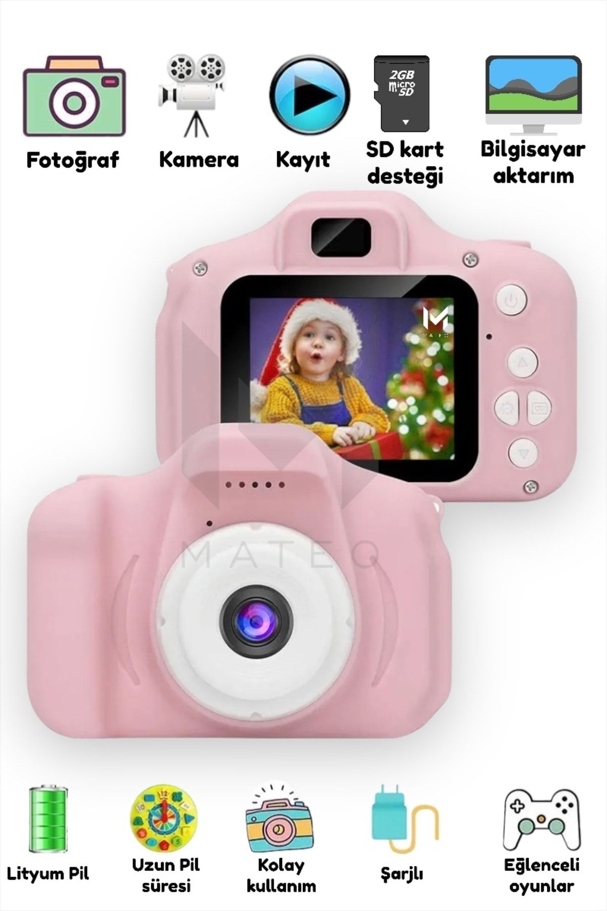Dijital Fotoğraf Makinesi Çocuk Mini 1080p Hd Kamera Selfie Cocuk 40mp Fotoğraf Makine 4xzoom 2023