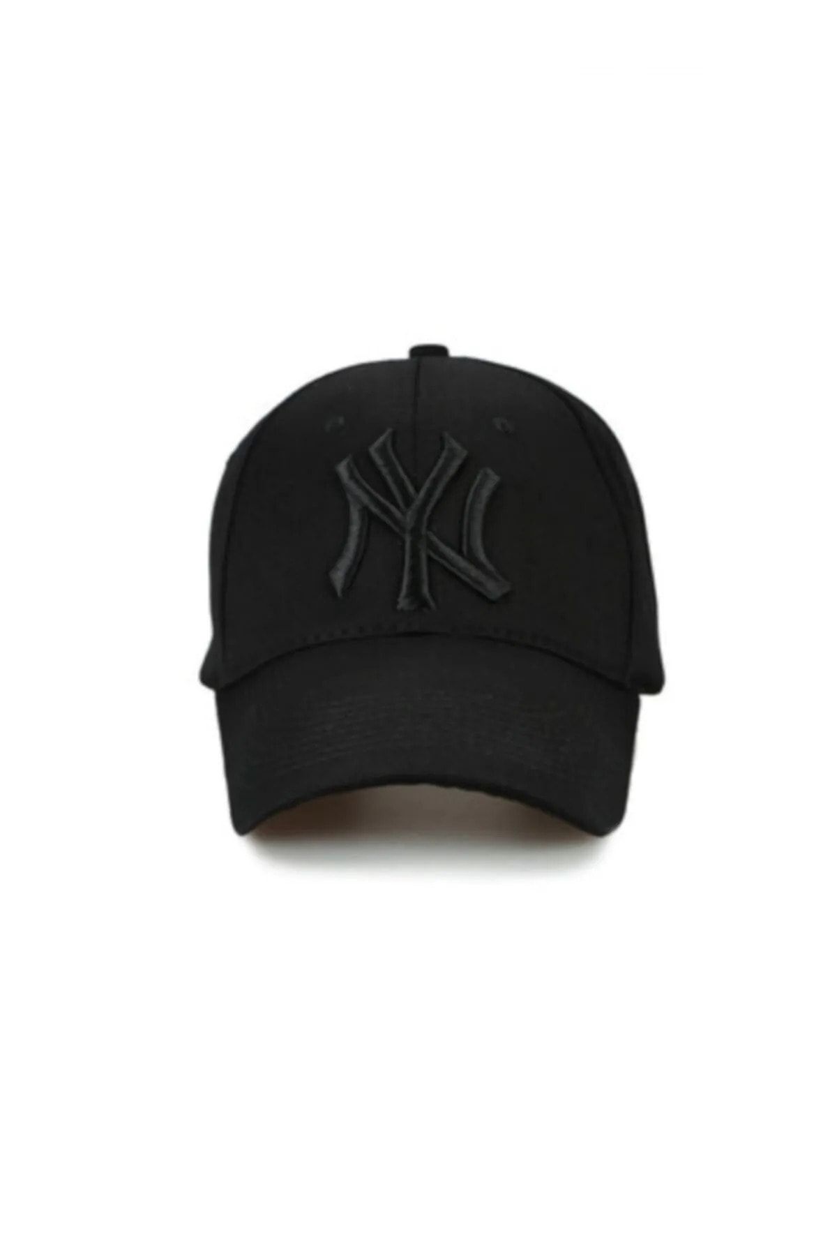 Unisex Siyah Renk Siyah Logo Beyzbol Ny New York Şapka
