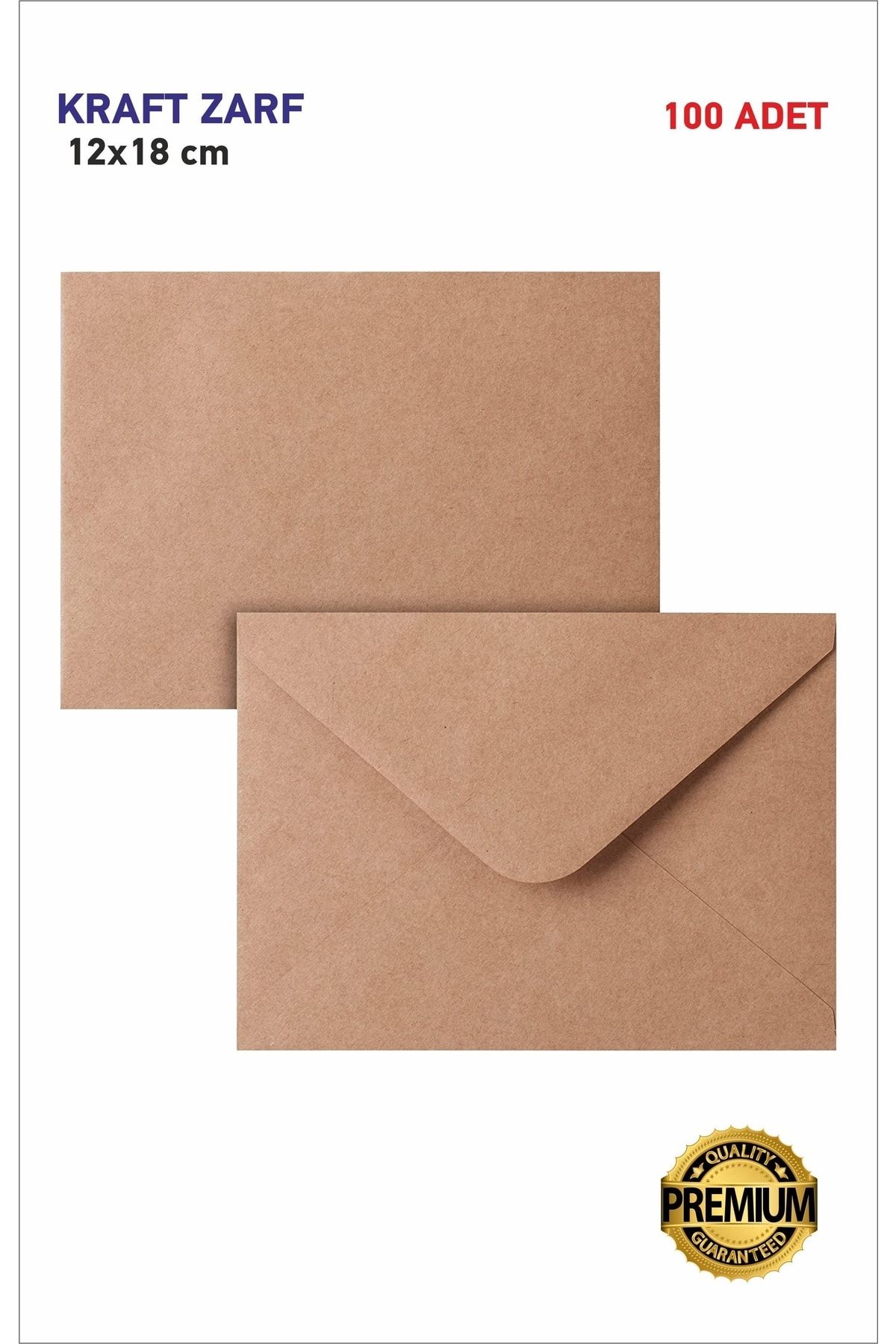 Davetiye Zarfı Kraft Zarf 100 Adet 12x18cm