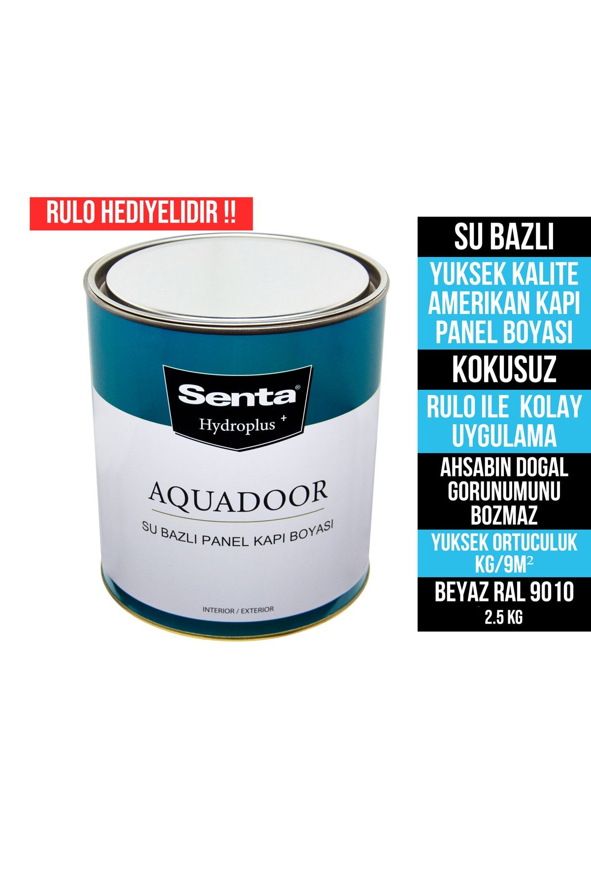Senta Aquadoor Su Bazlı Kokusuz Premium Kapı Panel Boyası 2.5 Kg (rulo Hedıyelıdır )