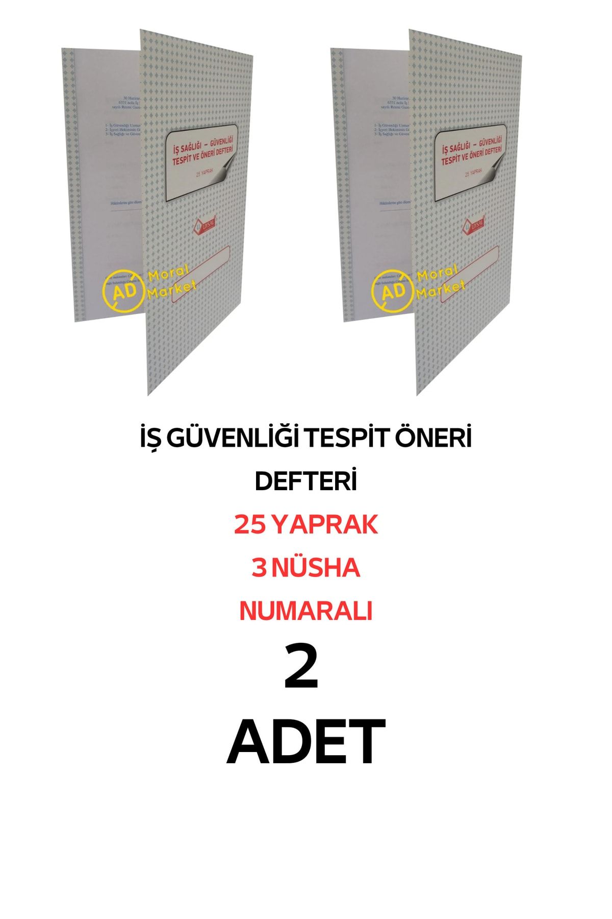 Iş Sağlığı Ve Iş Güvenliği Tespit Öneri Defteri 3 Nüsha 25 Yaprak Numaralı 2 Li Paket