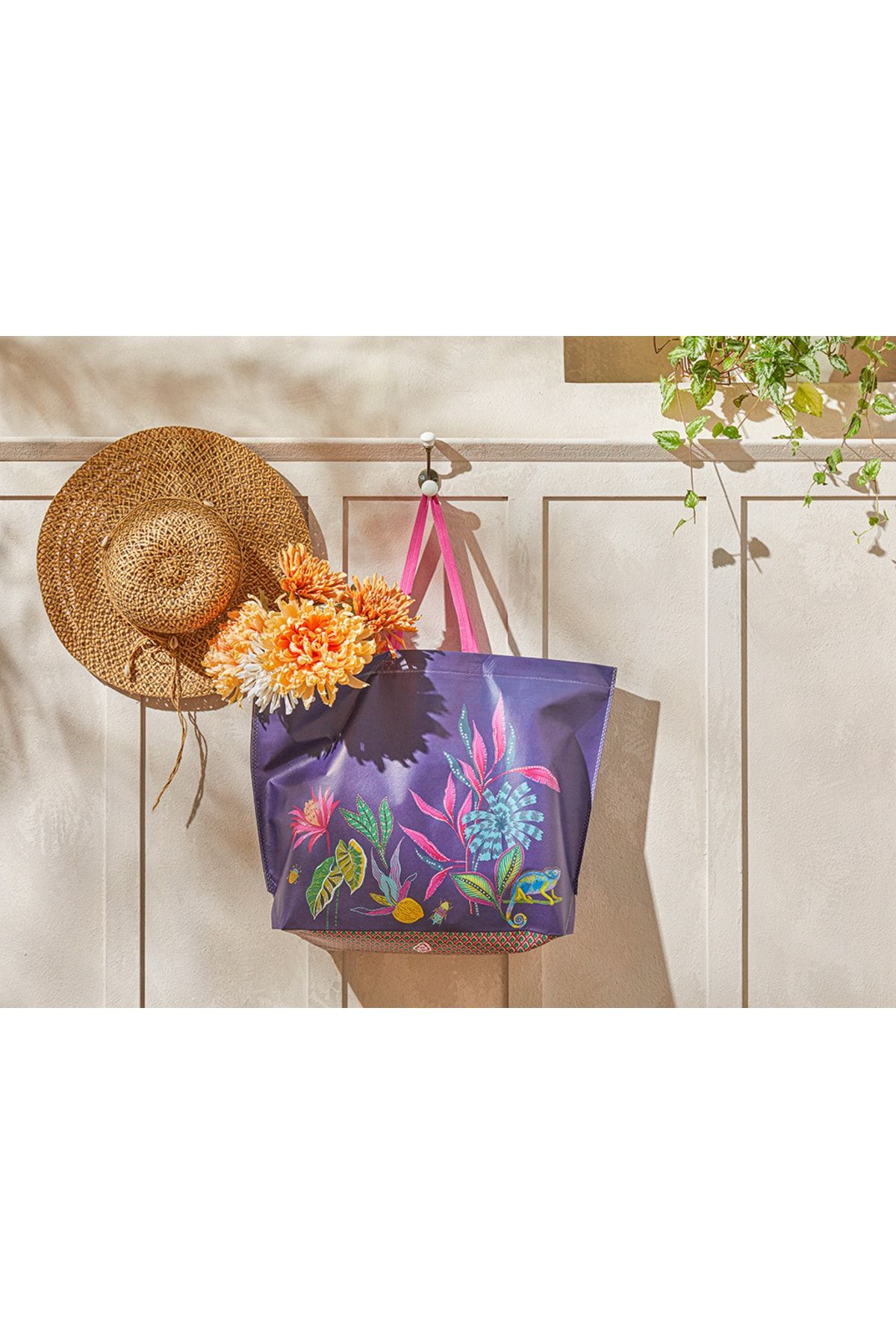 Exotic Flower Alışveriş Çantası 54,5x38 Cm Mor