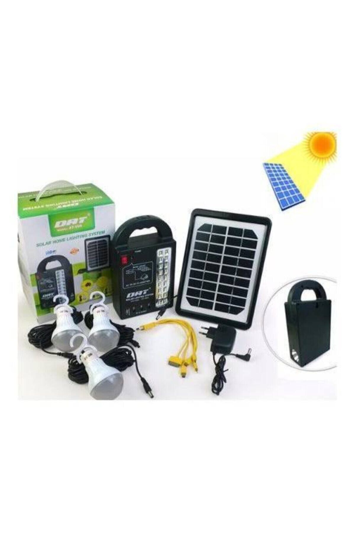 At-999 Solar Güneş Enerjili Aydınlatma Sistemi Kamp Lambası 3 Adet Lambalı En İyi Fiyat
