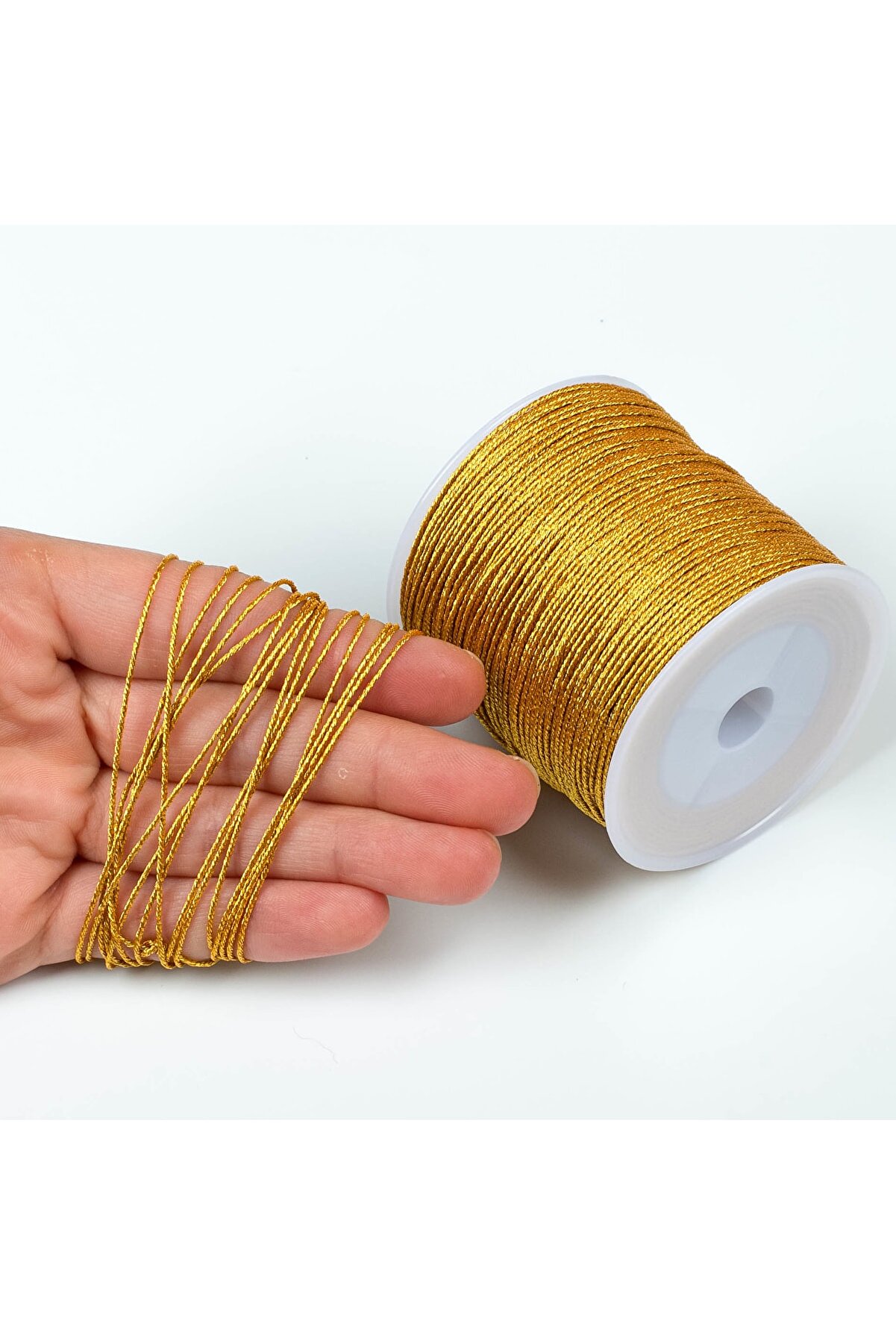 10 Metre - 0.80 Mm Simli Paraşüt Ipi, Bileklik Ipi, Takı Ipi, Örgü Ip, Altın Renk. 1. Kalite