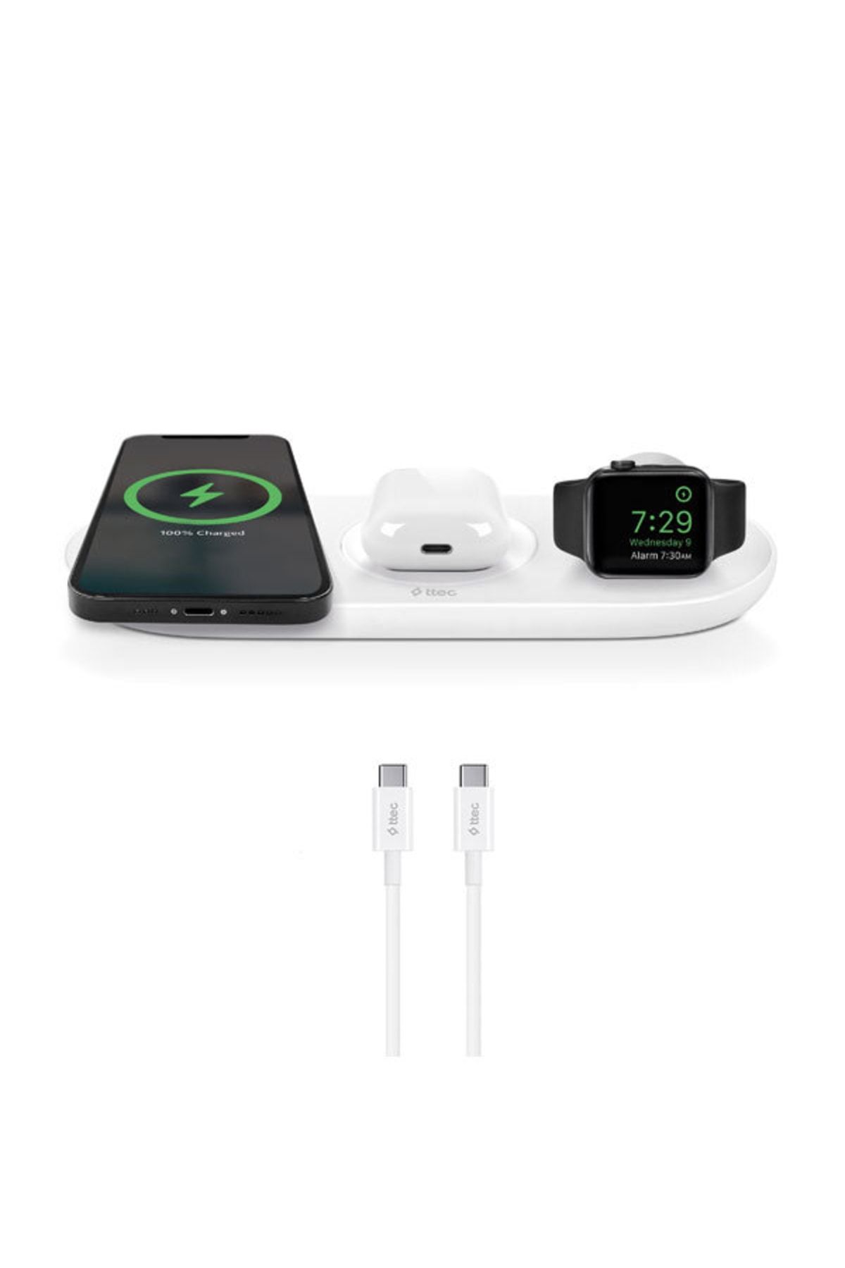 Aircharger Trio 3 ü 1 Arada Iphone -Watch-  Kablosuz Hızlı Şarj Aleti