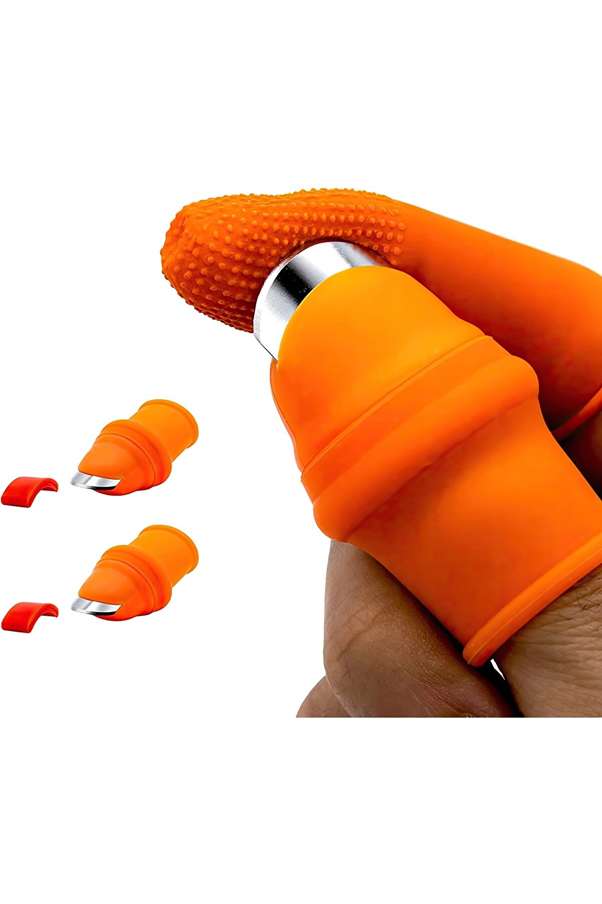 Silikon Parmak Soyacak Koruyucu Meyve Sebze Toplama Aracı Bahçe Kesme Bıçak Eldiven Hasat Yardımcı