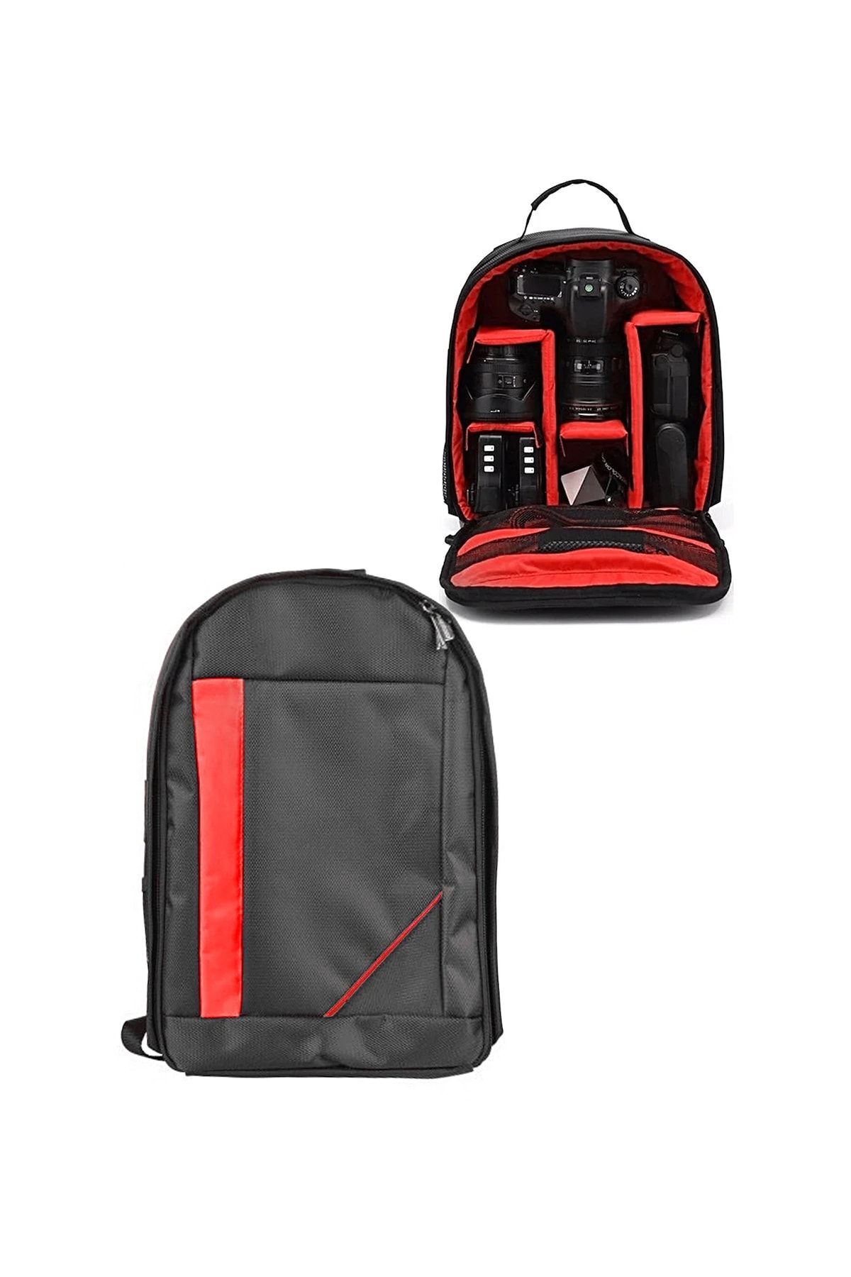 Canon Dslr Fotoğraf Makine Çift Askı Laptop Bölmeli Sırt Çantası