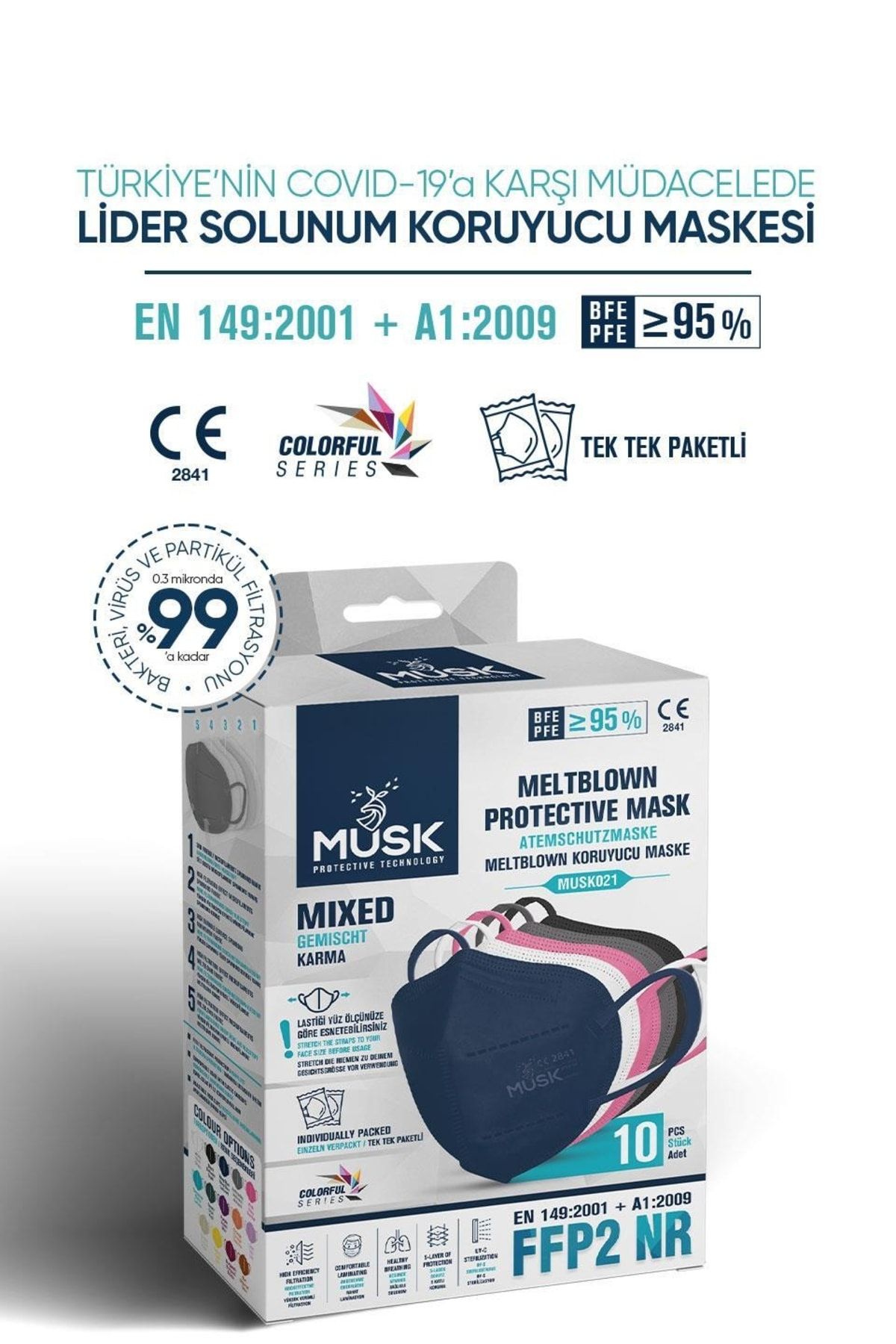 FFP2/N95 Maske Mix 20 Adet