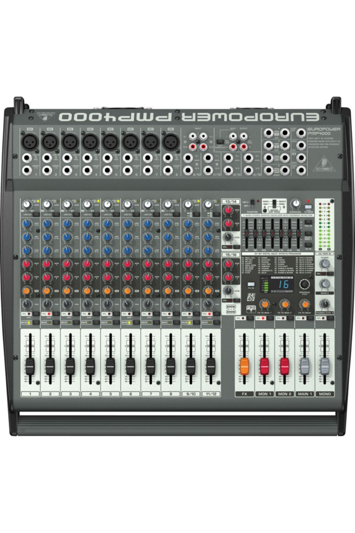 Pmp4000 1600-watt 16-ch Powered Mixer With Multi-fx Pro. And Fbq Feedback Detection System