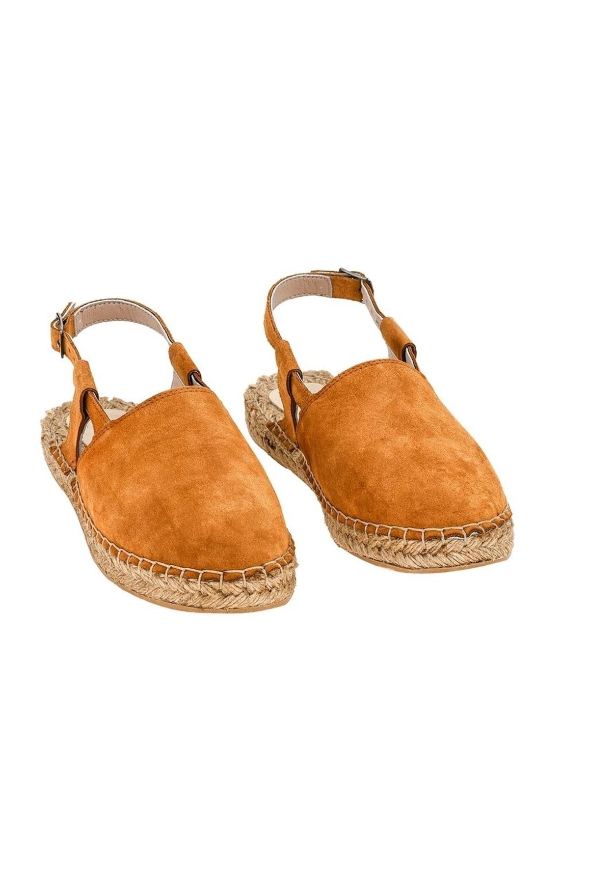 Kadın  Hakiki Deri El Yapımı Taba Espadril