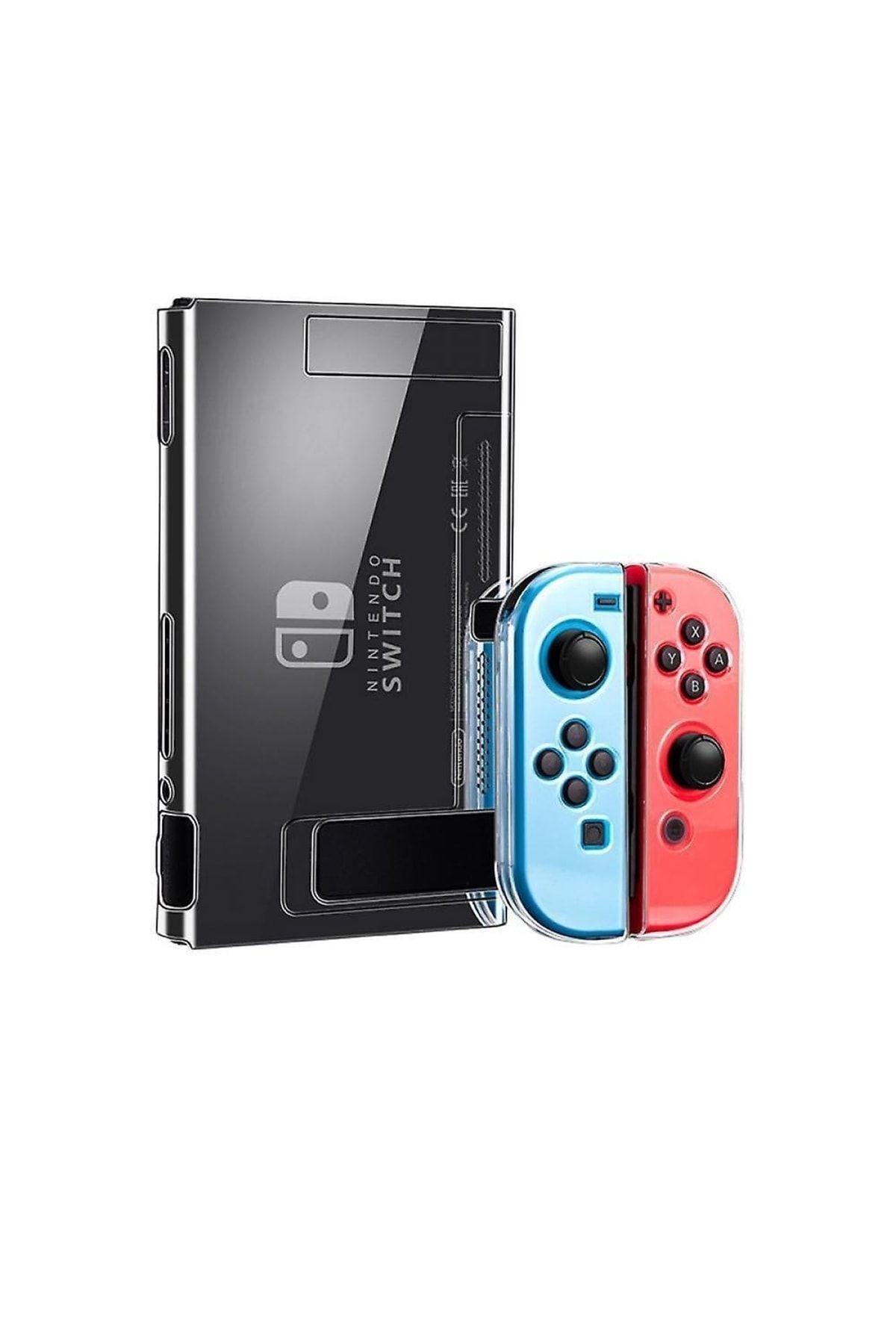 Nintendo Switch Uyumlu Sert Plastik Şeffaf Cihaz Koruyucu Kılıf