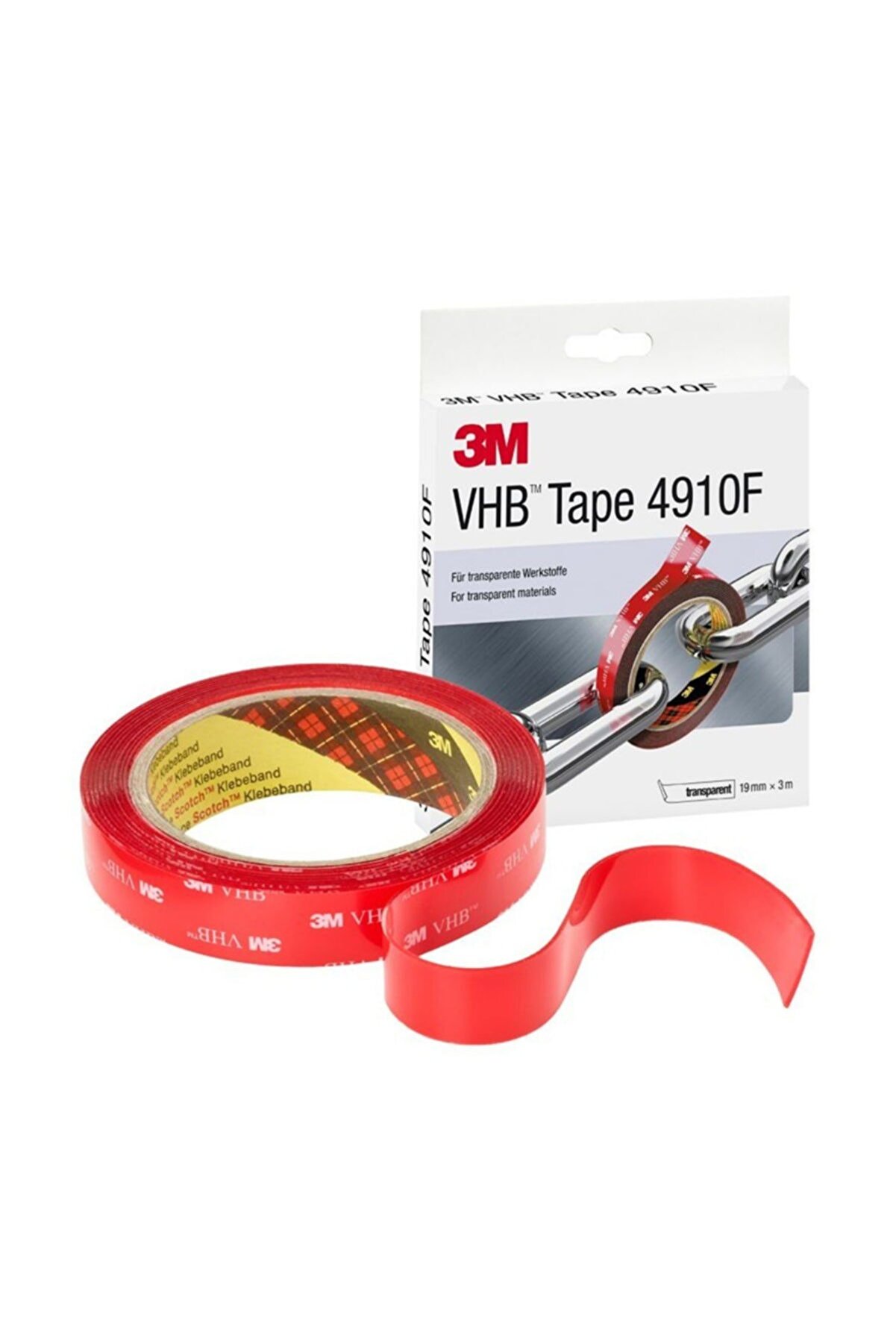 4910f Vhb Çift Taraflı Bant Şeffaf 19 mm X 3 metre