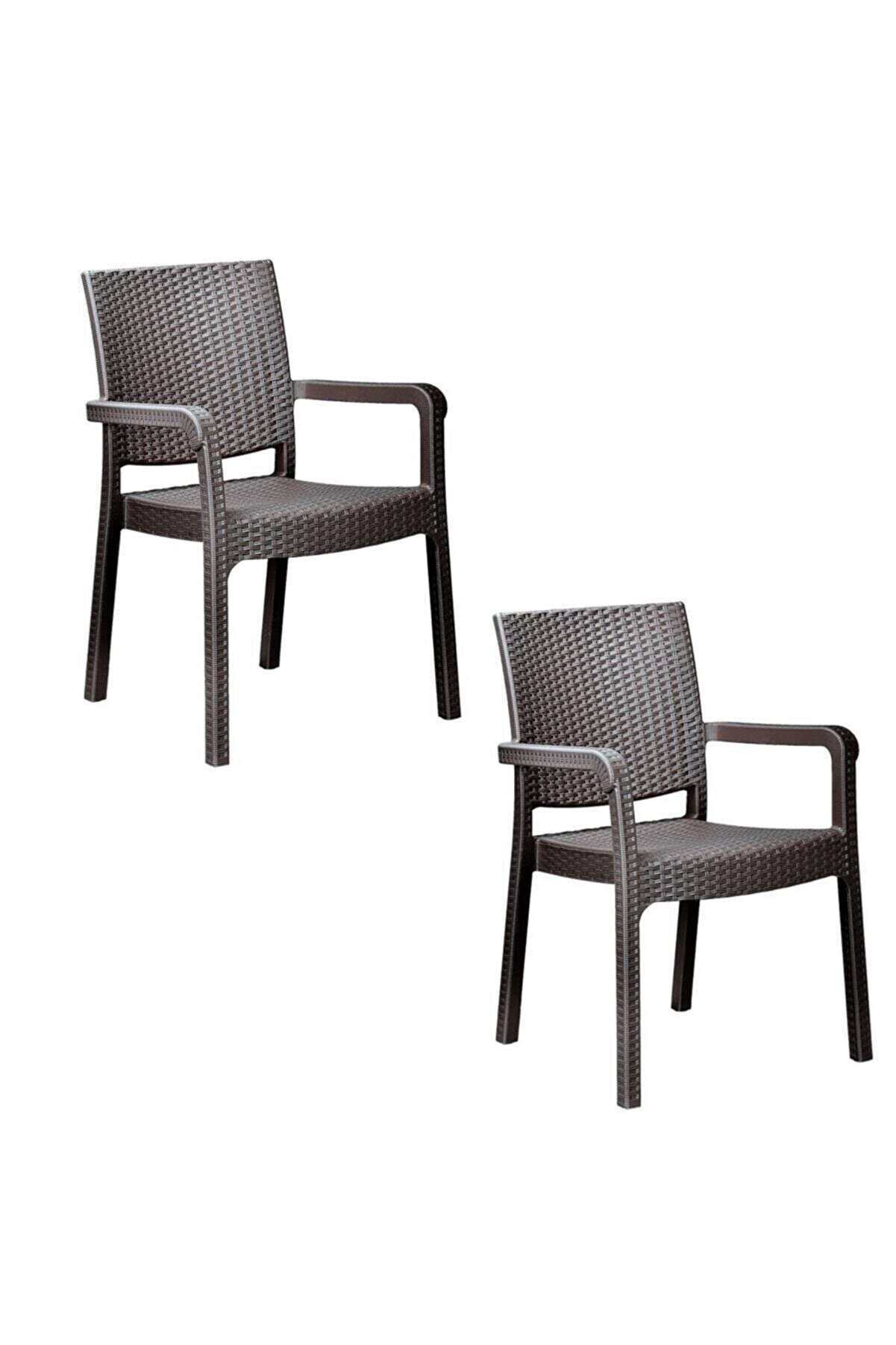 Troya Rattan Koltuk Kahverengi | 2'li Set