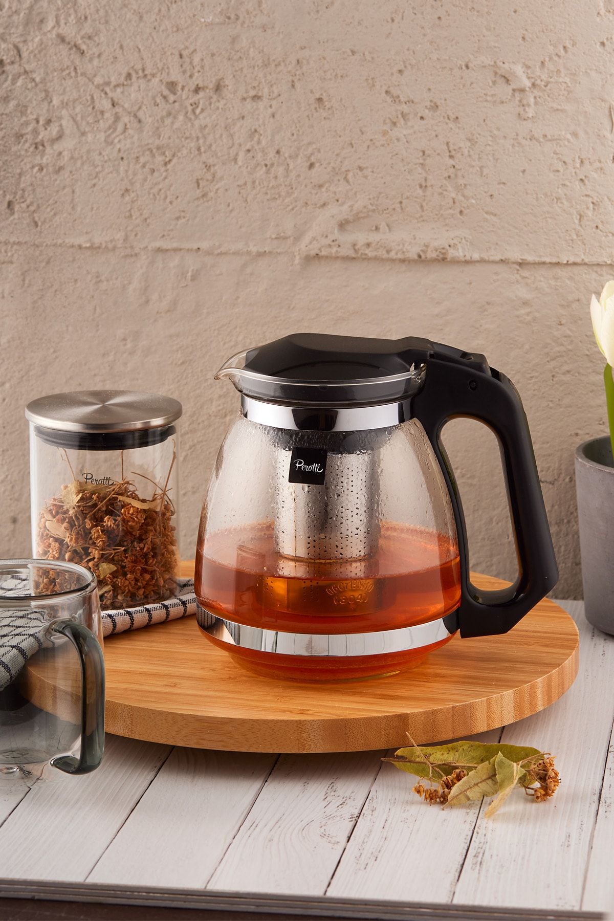 Luca Süzgeçli Cam Çaycı Demliği 1500 Ml