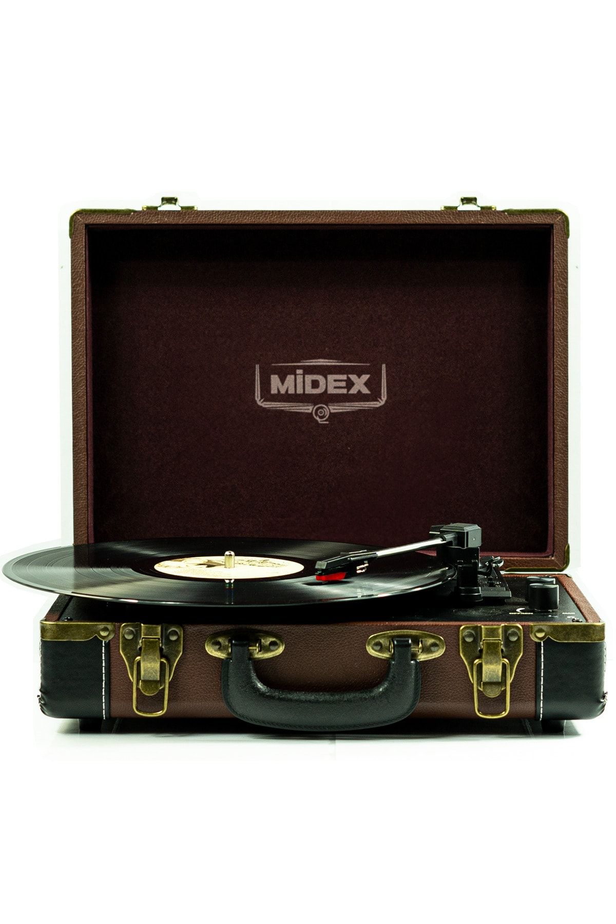 Mtx101BN Nostaljik Retro Pikap Plak Çalar (Şarjlı Bluetooth Aux Hoparlörlü 3 Devir) İğne Dahil