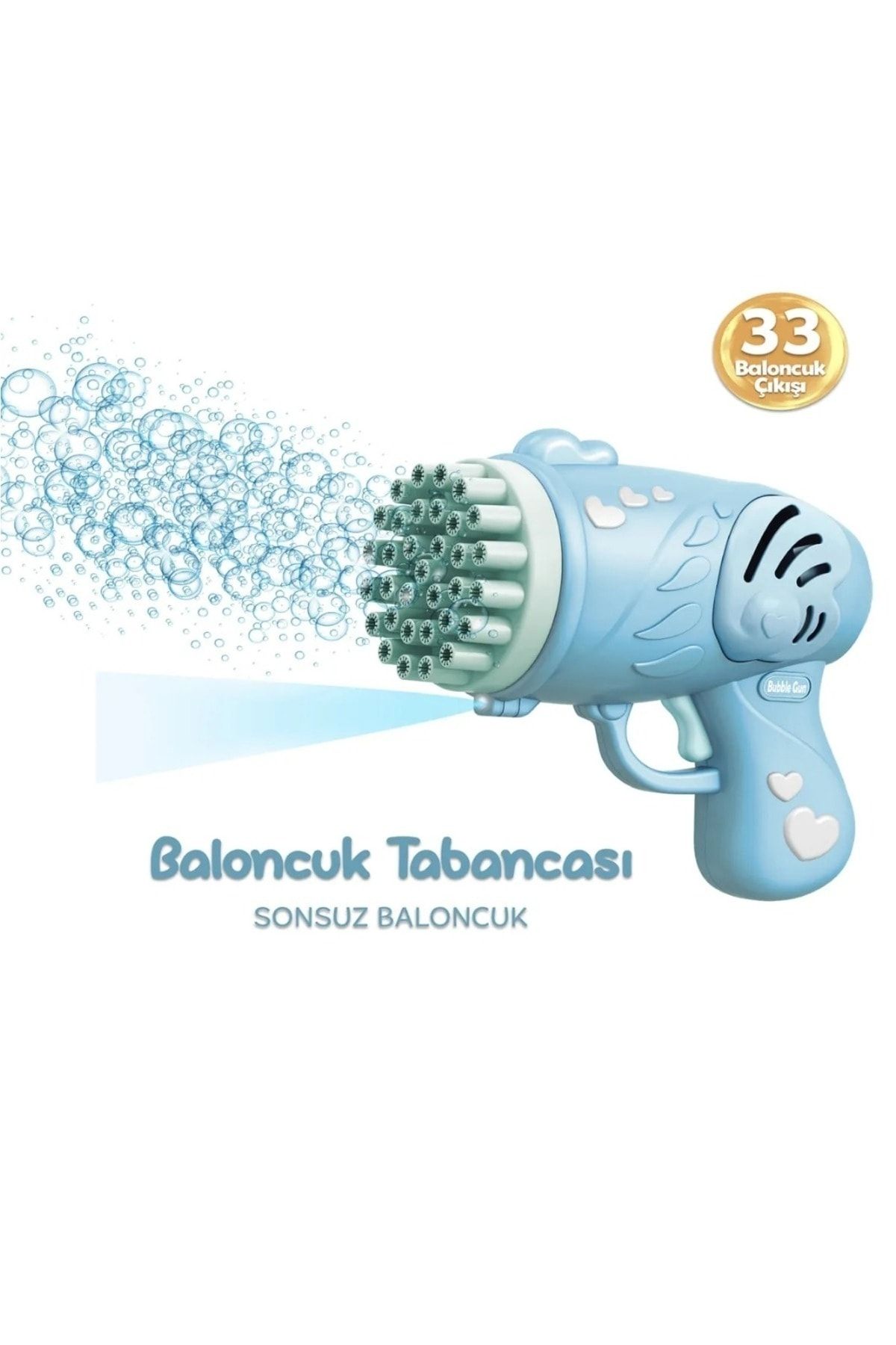 Kanal Işıklı Pilli Baloncuk Makinesi Baloncuk Tabancası Köpük Tabancası Bubble Gun Mavi