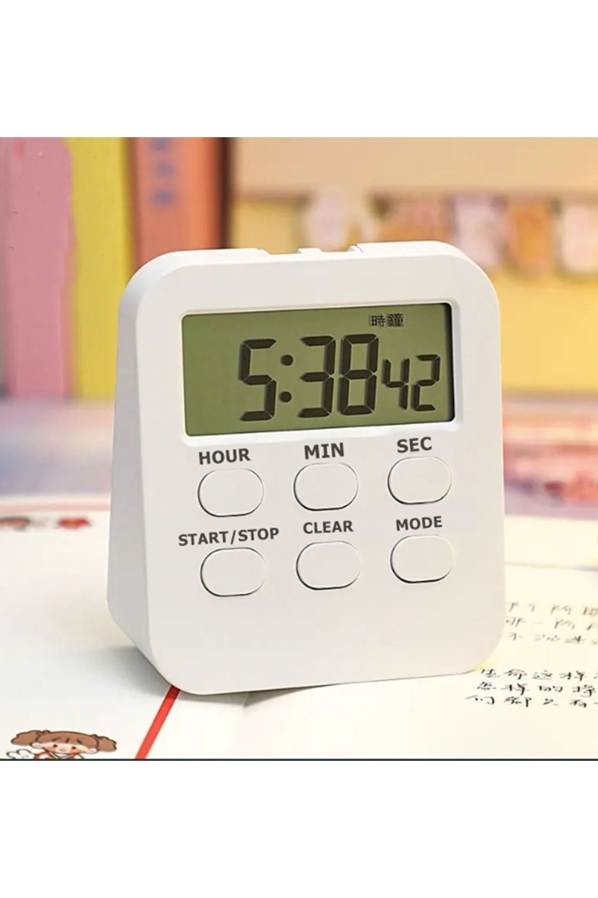 Gmn-1288 Kronometreli Ders Çalışma Saati 24 Saat Geri Sayım Cihazı Alarmlı Çalar Saat Mıknatıslı