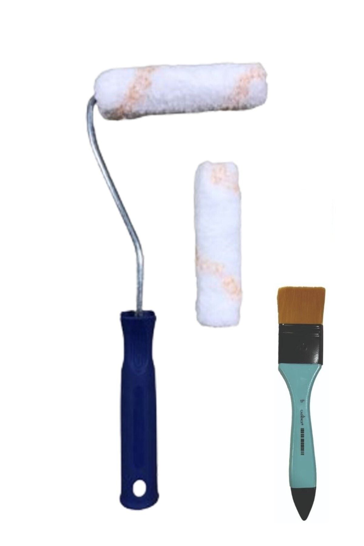 Saten Rulo Set 10cm Ve Turkuaz Fırça 4cm (vernik Ve Boyaya Uygun)