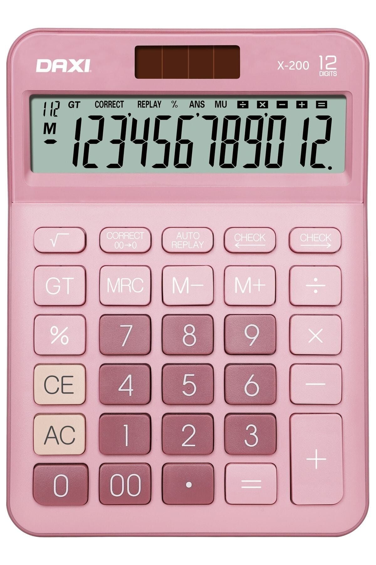 X-200 Pembe Hesap Makinesi 18x13 cm Yeni Model