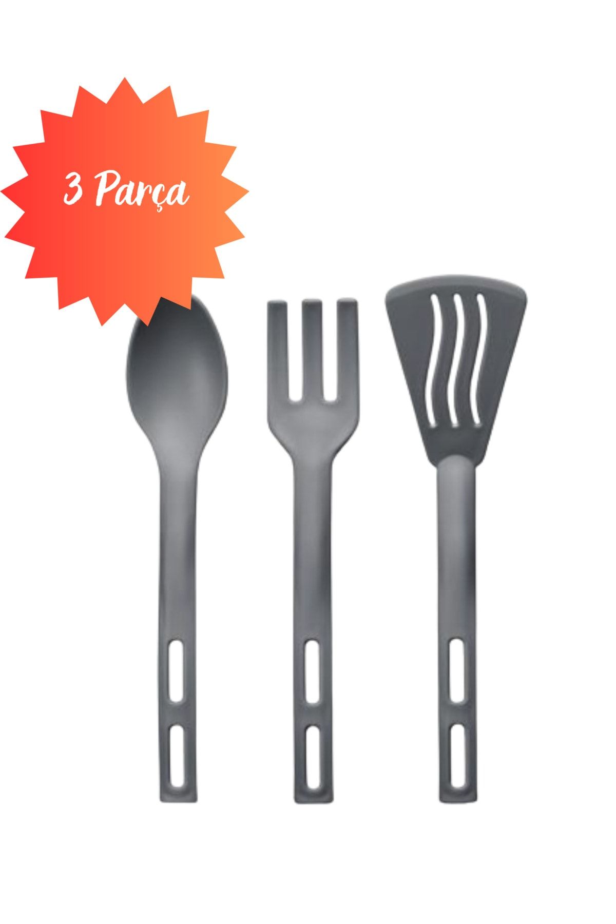 Servis Seti 3'lü Kaşık, Spatula ve Çatal