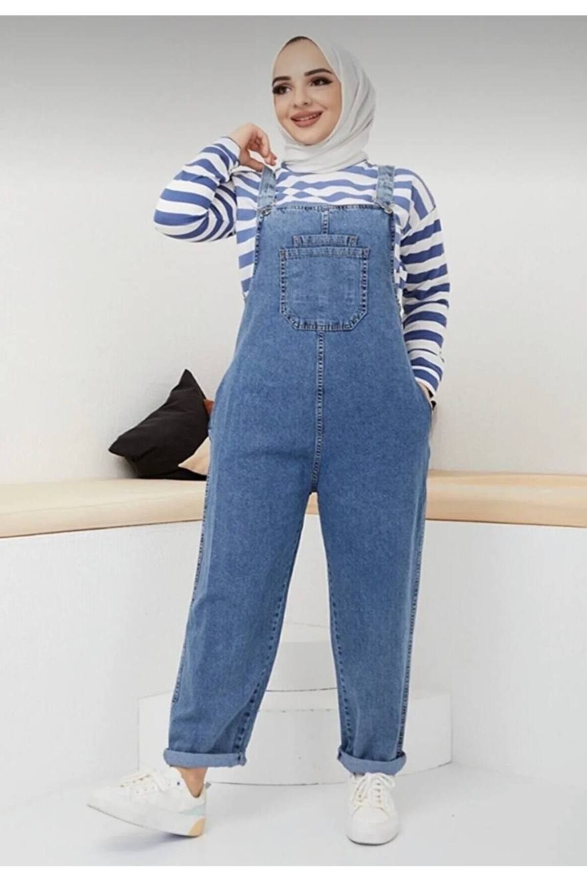 Kadın Mavi jeans Tulum , Salopet , Slopet , Kadın Hamile Tulum