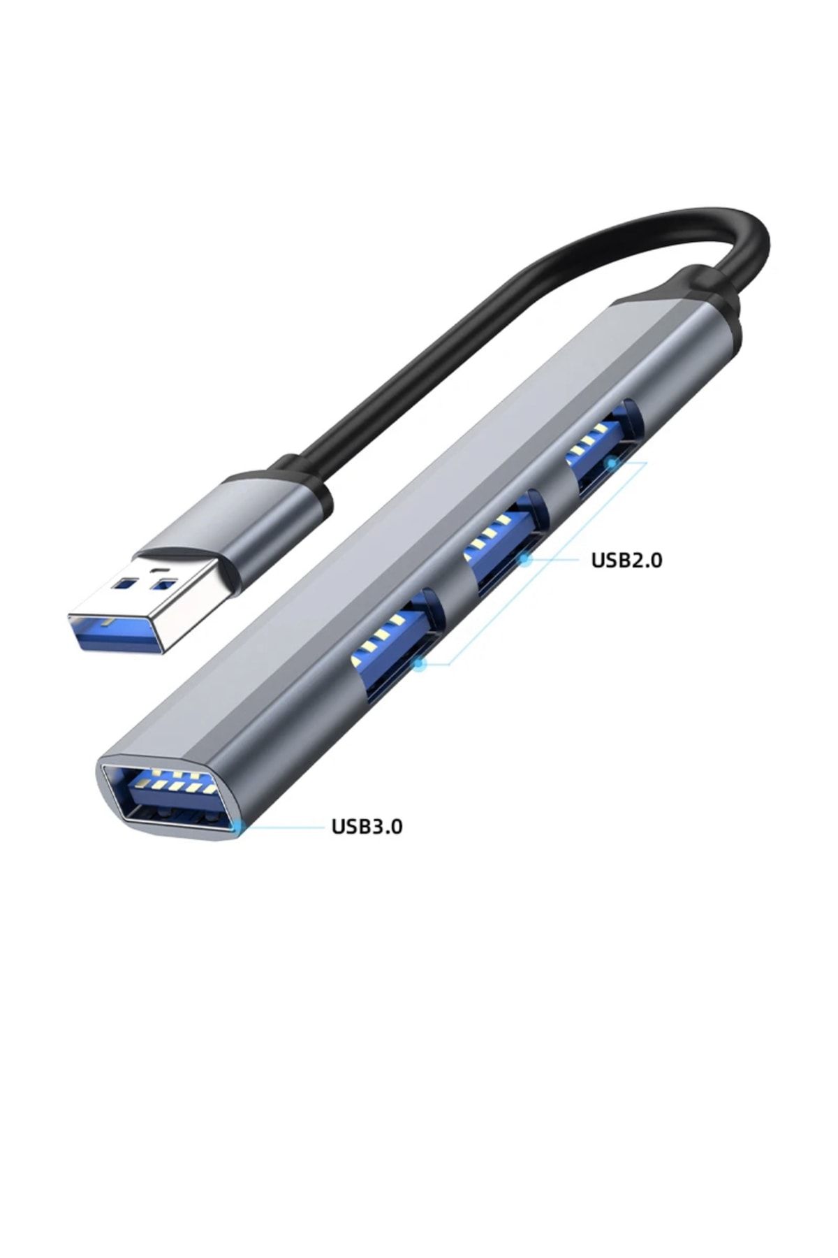 Usb Hub Çoğaltıcı Adaptör 4in1 4 Port Girişli 2.0-3.0 Hız Pc Bilgisayar Usb Çoklayıcı Üniversal