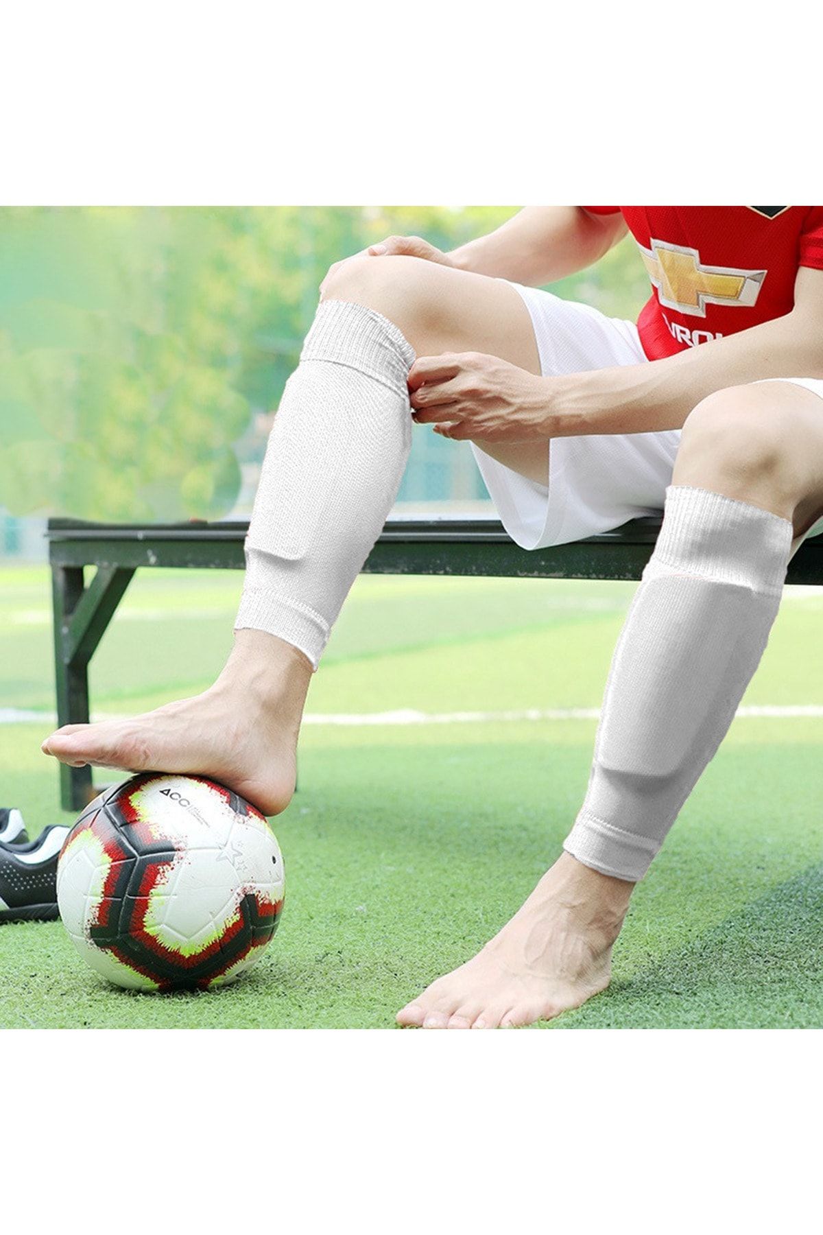 Tabansız Futbol Çorabı Tozluk Futbolcu Tozluğu Tabansız Tekmelik Tutucu Futbol Çorabı Sporcu Tozluğu