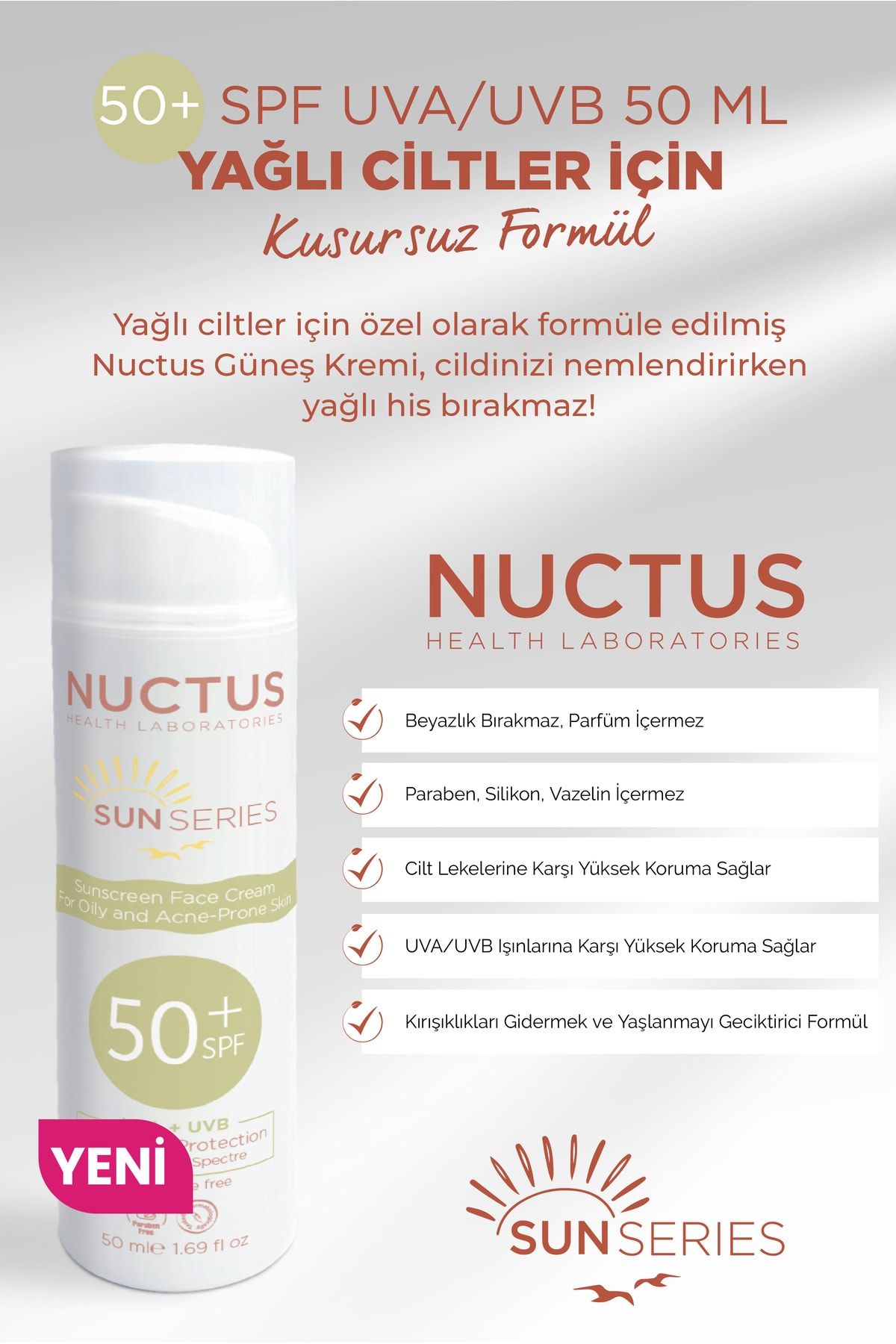 Güneş Koruyucu Krem 50 Ml Yağlı Ciltler Için