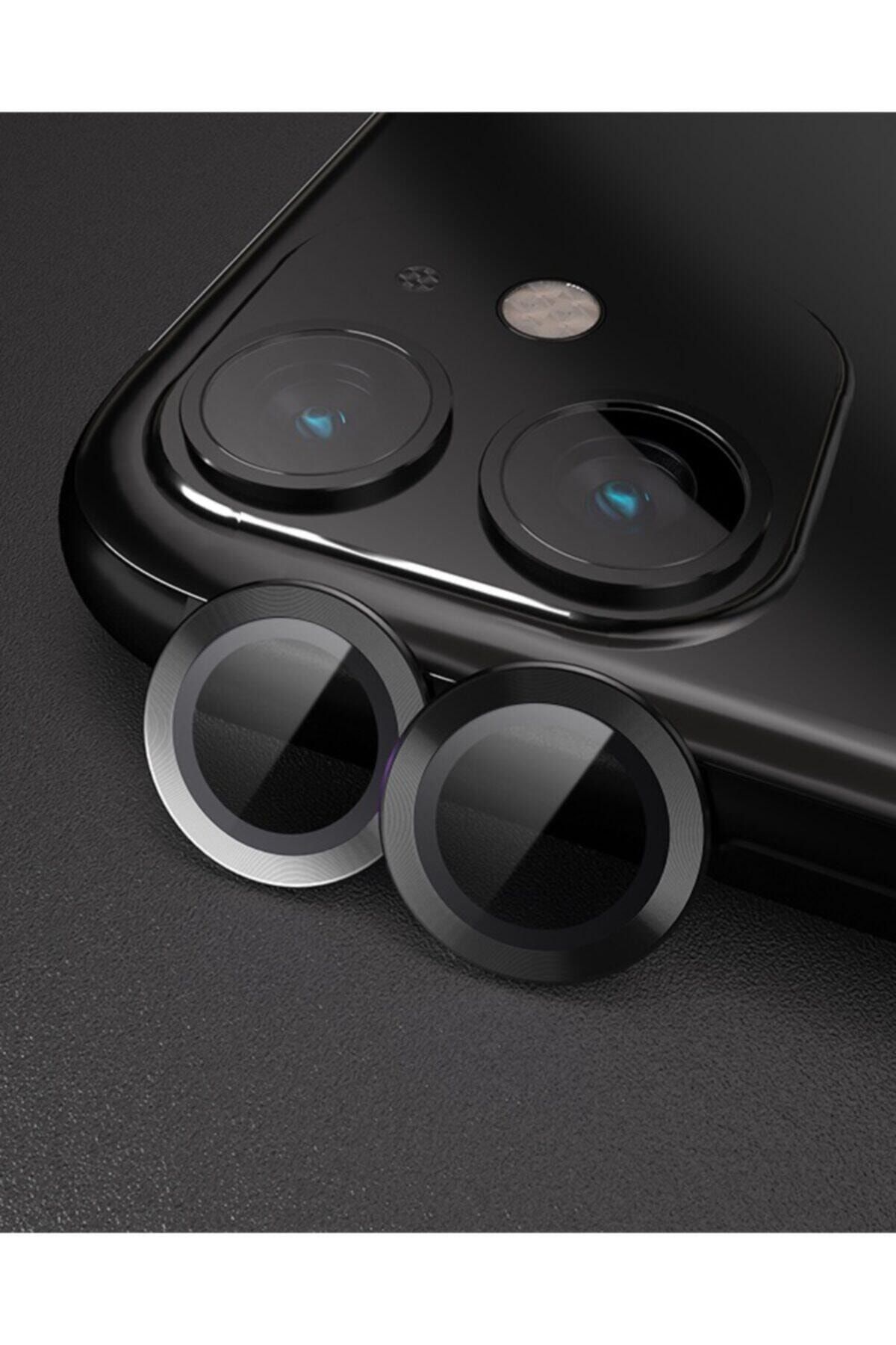 Iphone 11/12/12mini Uyumlu Kamera Koruyucu Renk:siyah Çerçeveli