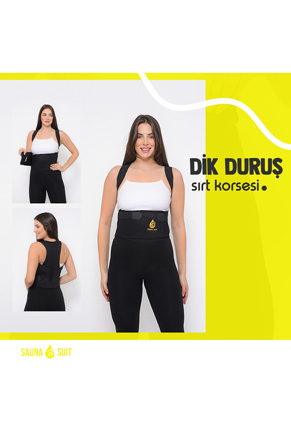 Unisex Balenli Dik Durmayı Sağlayan Sırt Bel Korsesi Kamburluk Önleyici Dik Duruş Korsesi