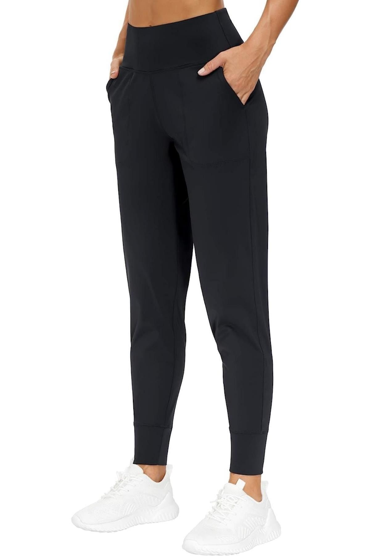 .Kadın Yüksek Bel Yoga Koşu Egzersiz Joggers Hafif Eşofman Altı