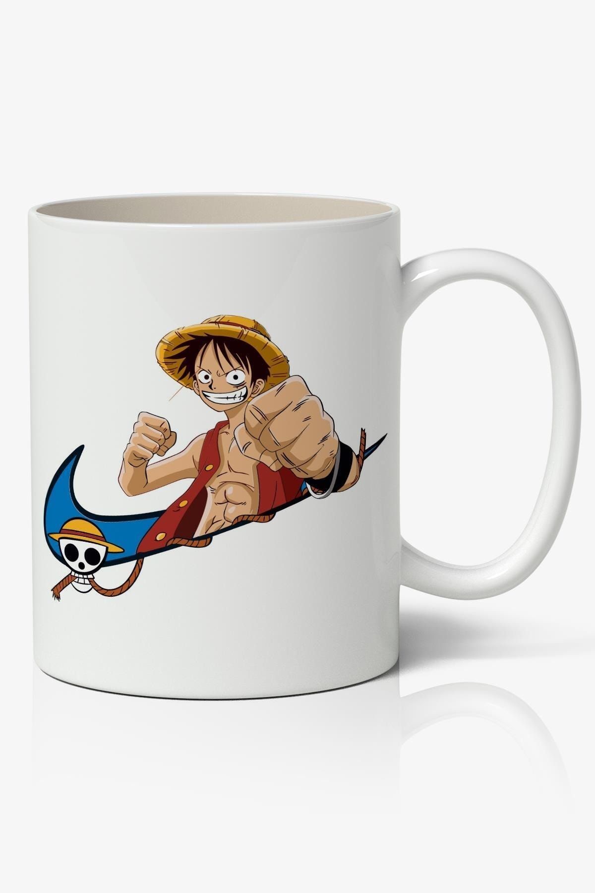 One Piece Monkey D. Luffy Anime Baskılı Beyaz Kupa Bardak