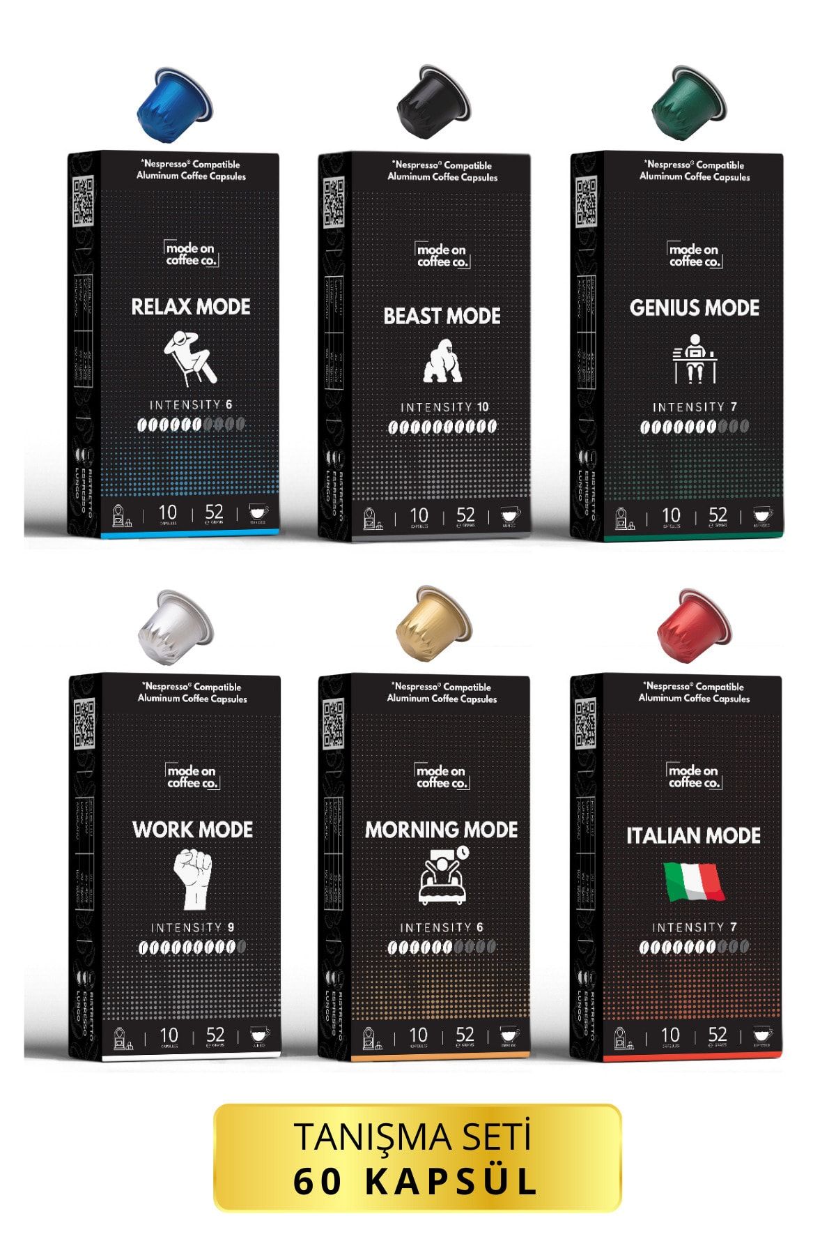 Nespresso Uyumlu Alüminyum Kapsül Kahve Tanışma Seti - 60 Adet