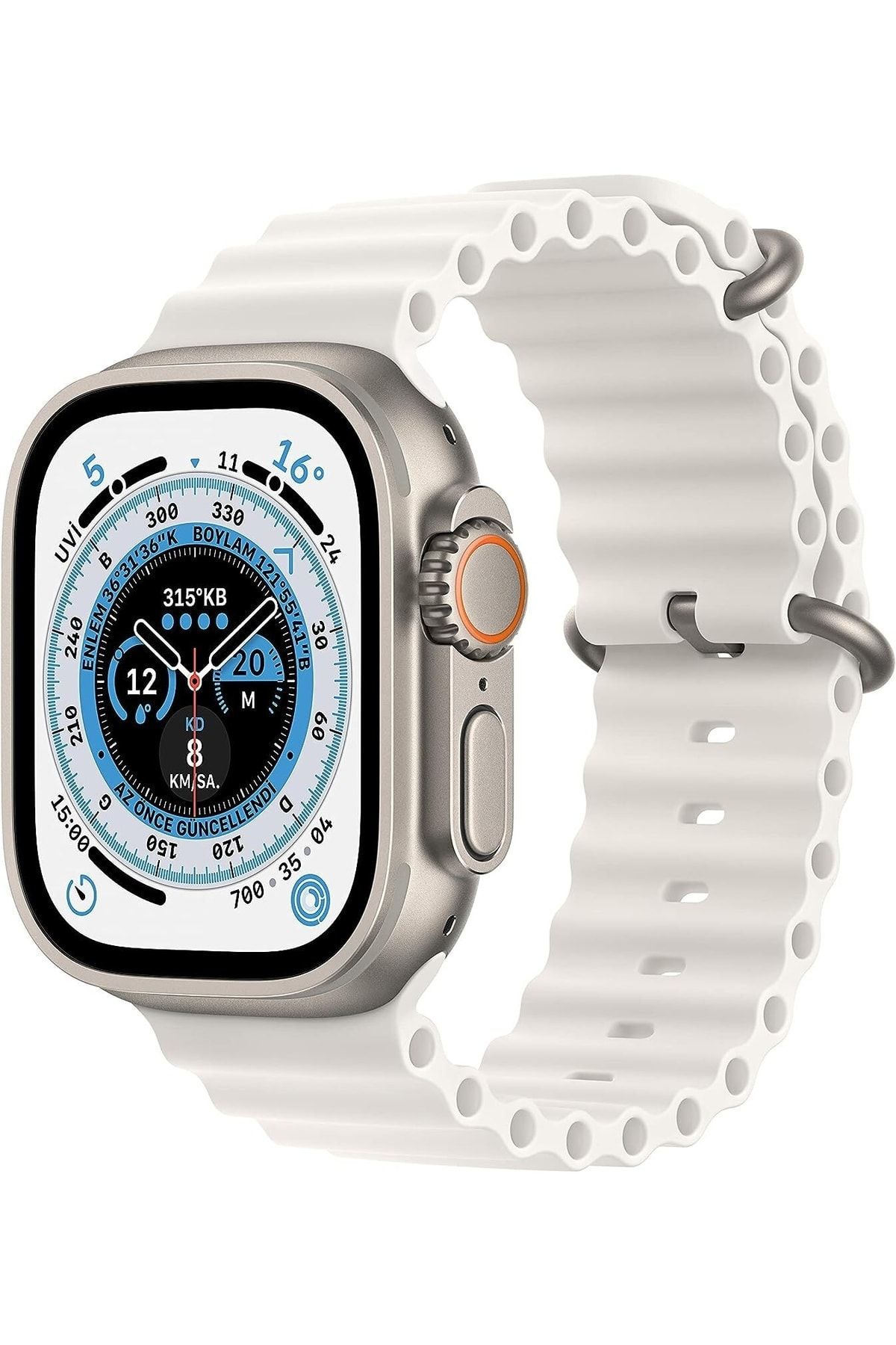 Watch Ultra 49mm GPS+Cellular Titanyum Kasa ve Beyaz Ocean Kordon (Apple Türkiye Garantili)