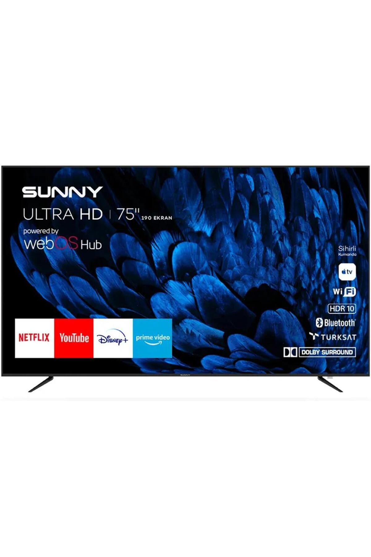 SN75LEDB252 Frameless 75'' 190 Ekran 4K webOS 2.0 Smart Wifi Led TV
