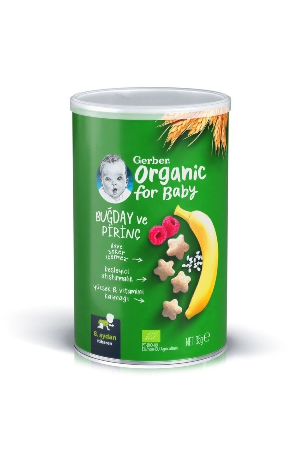 Organik Pirinçli, Buğdaylı, Muzlu Ve Ahududulu Bebek Atıştırmalığı 35 gr