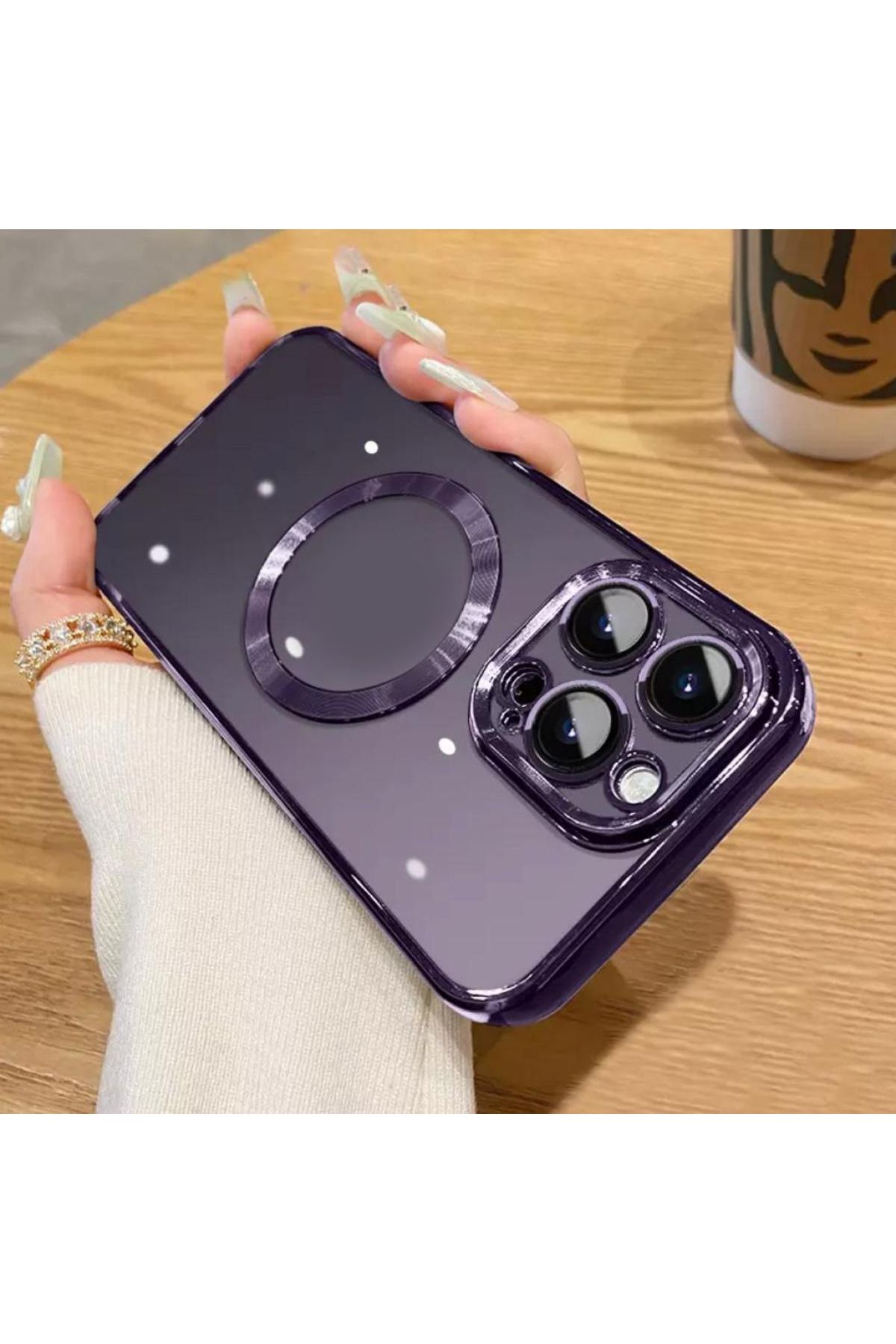 Iphone 14 Promax Uyumlu Derin Mor Extra Kamera Korumalı (kamerası Cam Lensli) Lazer Kılıf