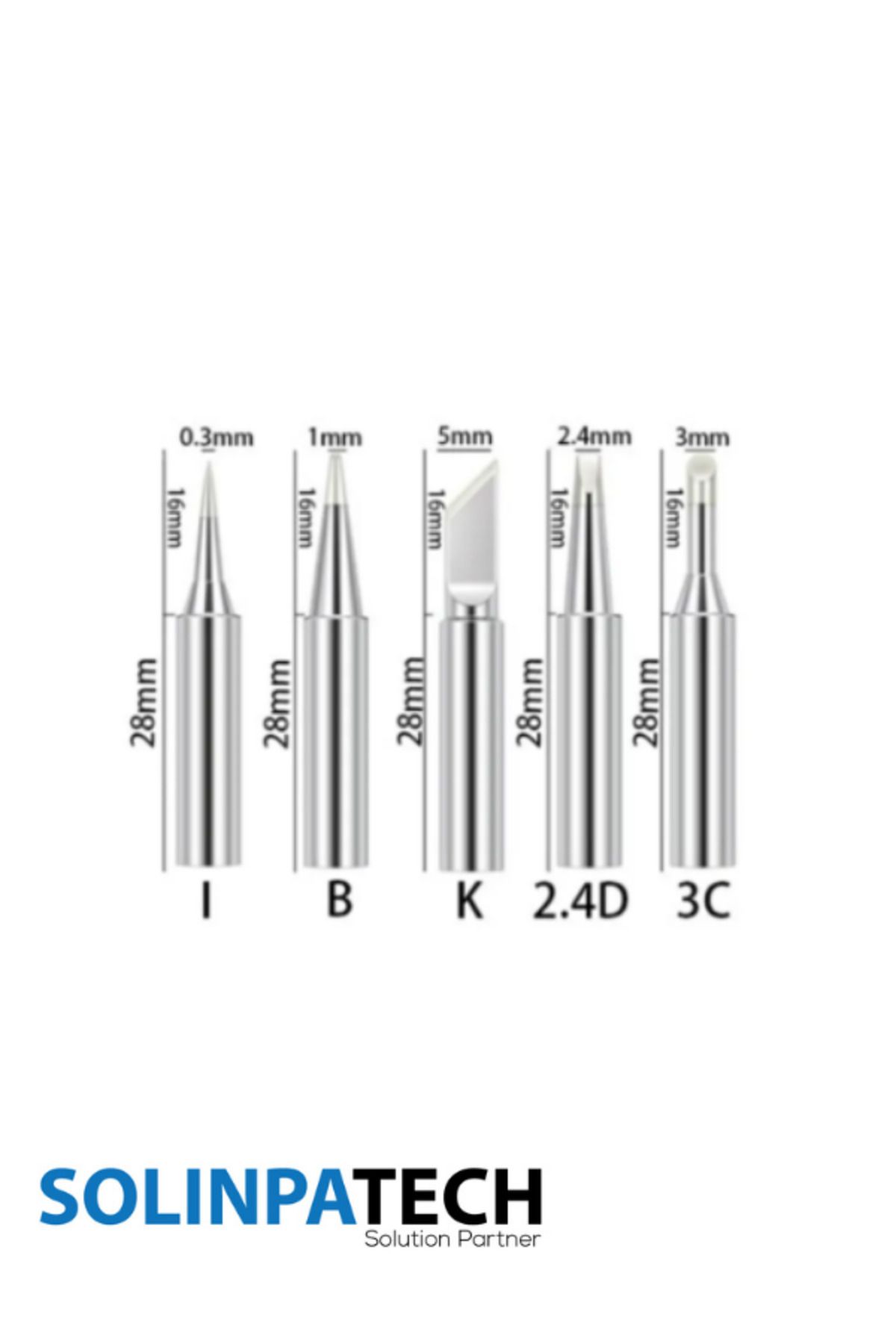 900m-t Yüksek Kalite Havya Ucu 5li Set 900m-t-k, 900m-t-ı, 900m-t-3c, 900m-t-b, 900m-t-2.4d