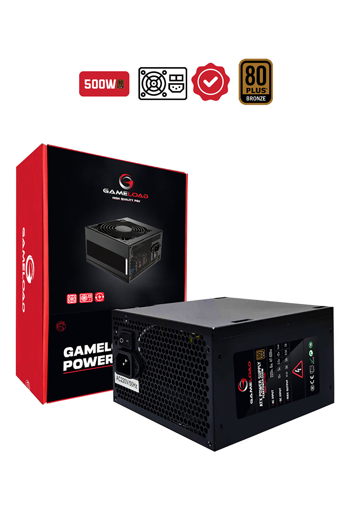 Atx-p500 Peak 550w 80+ Bronze Power Supply 12cm Fanlı Atx Güç Kaynağı