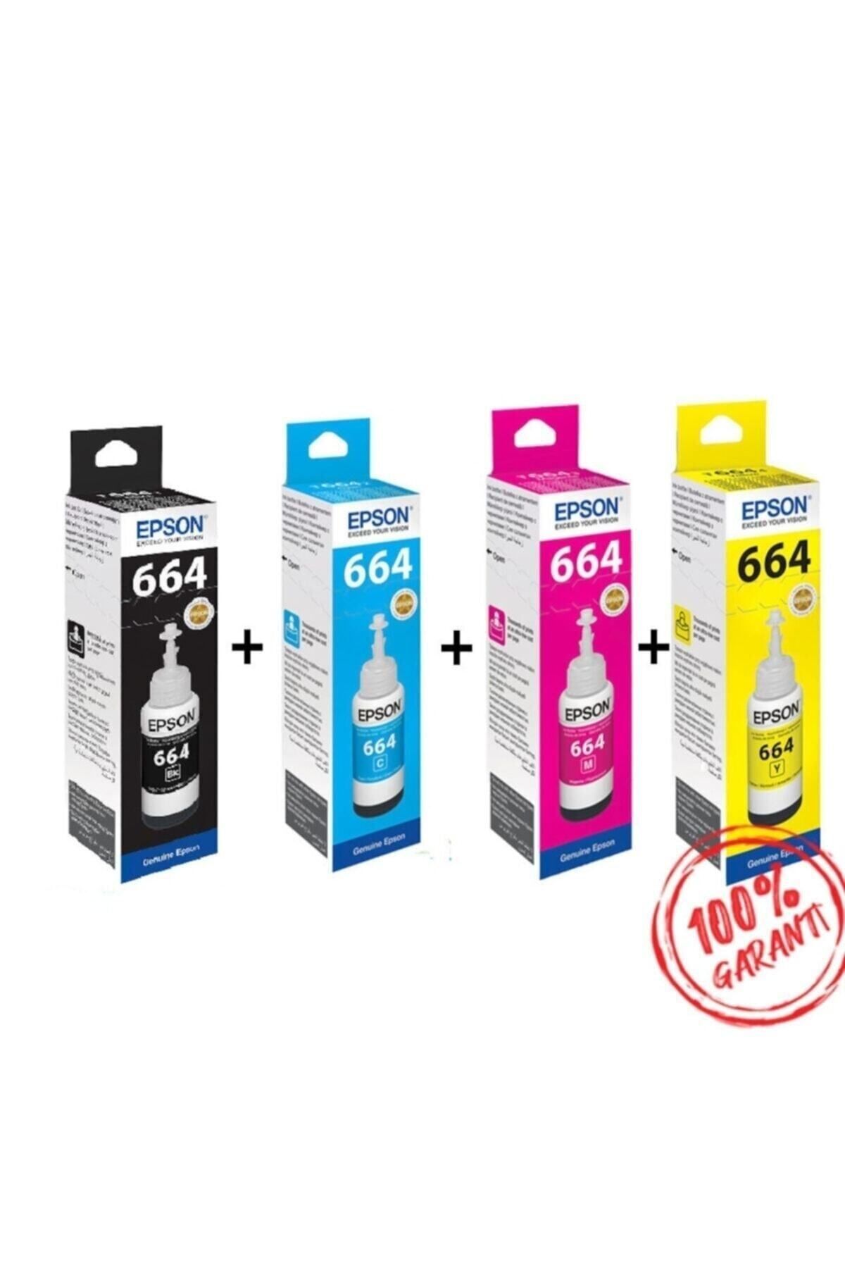 L3060 Yazıcı Mürekkep Seti - T664 Orijinal Mürekkep (4'lü)