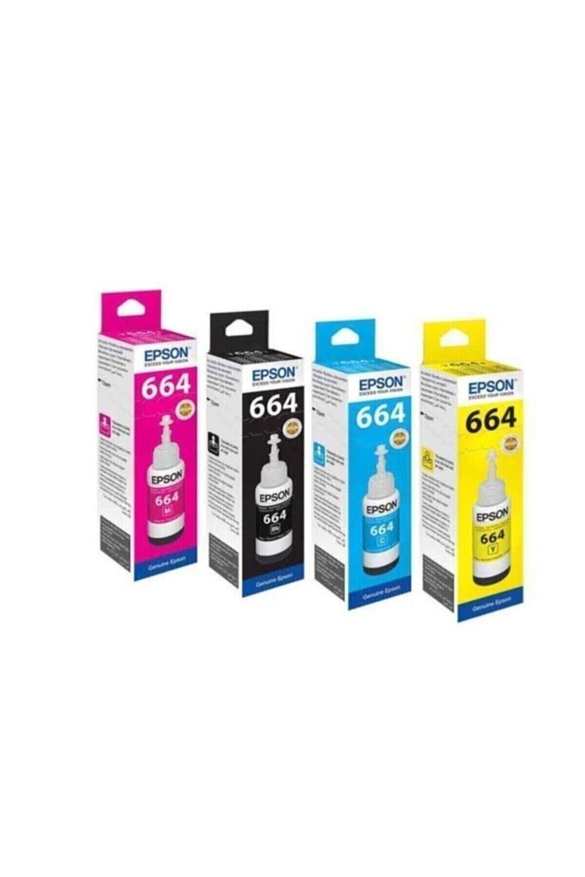 T664 L365 l382 l386 l455 l456 l486 l500 l550 l555 l565 4 Renk Orijinal Mürekkep Takımı 70 ml